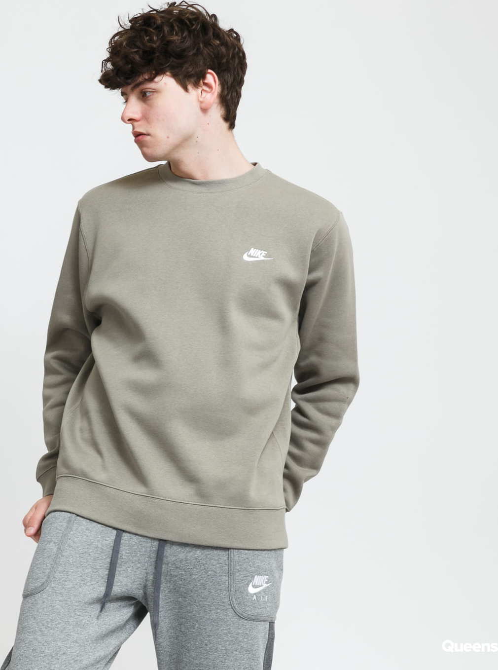 Nike M NSW Club Crew BB světle olivová XXL