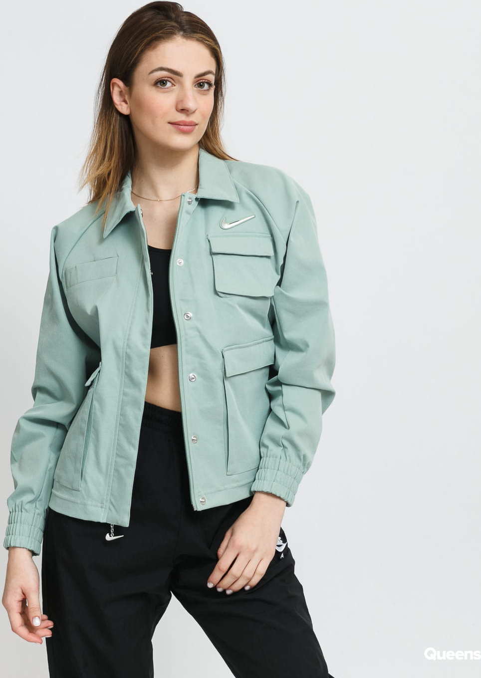 Nike W NSW Swoosh Woven Jacket zelená L