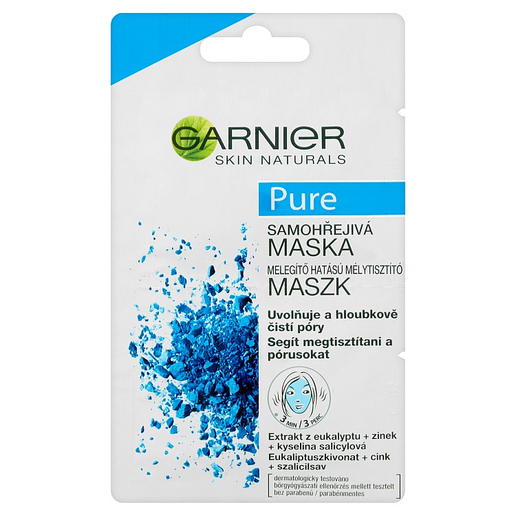 Garnier Skin Naturals Pure samohřejivá pleťová maska 2 x 6 ml
