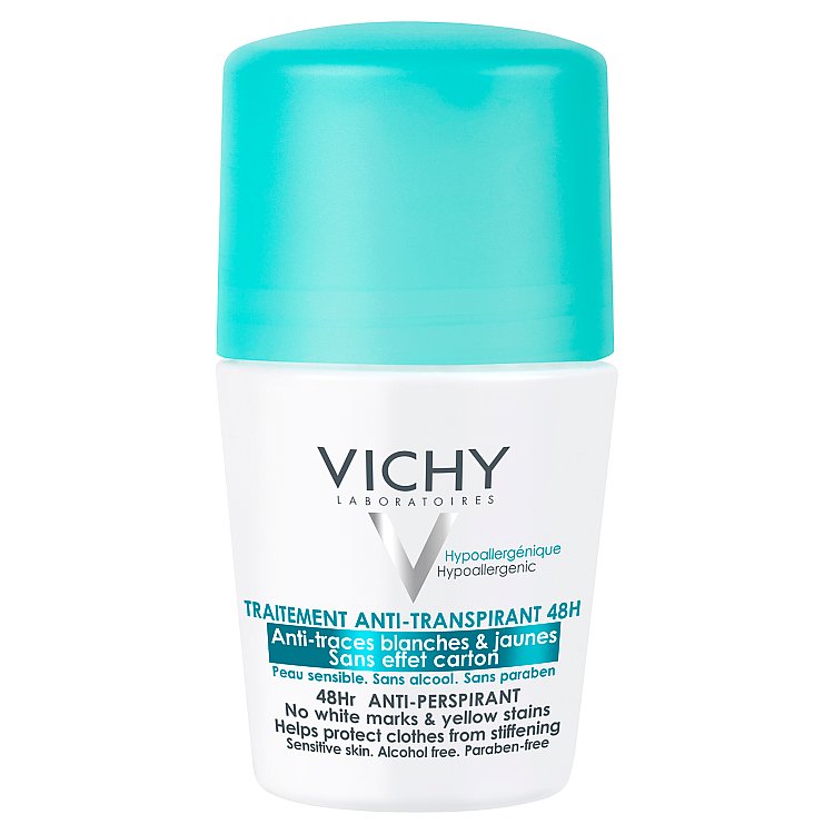 Vichy 48hodinový kuličkový antiperspirant proti bílým a žlutým skvrnám 50 ml