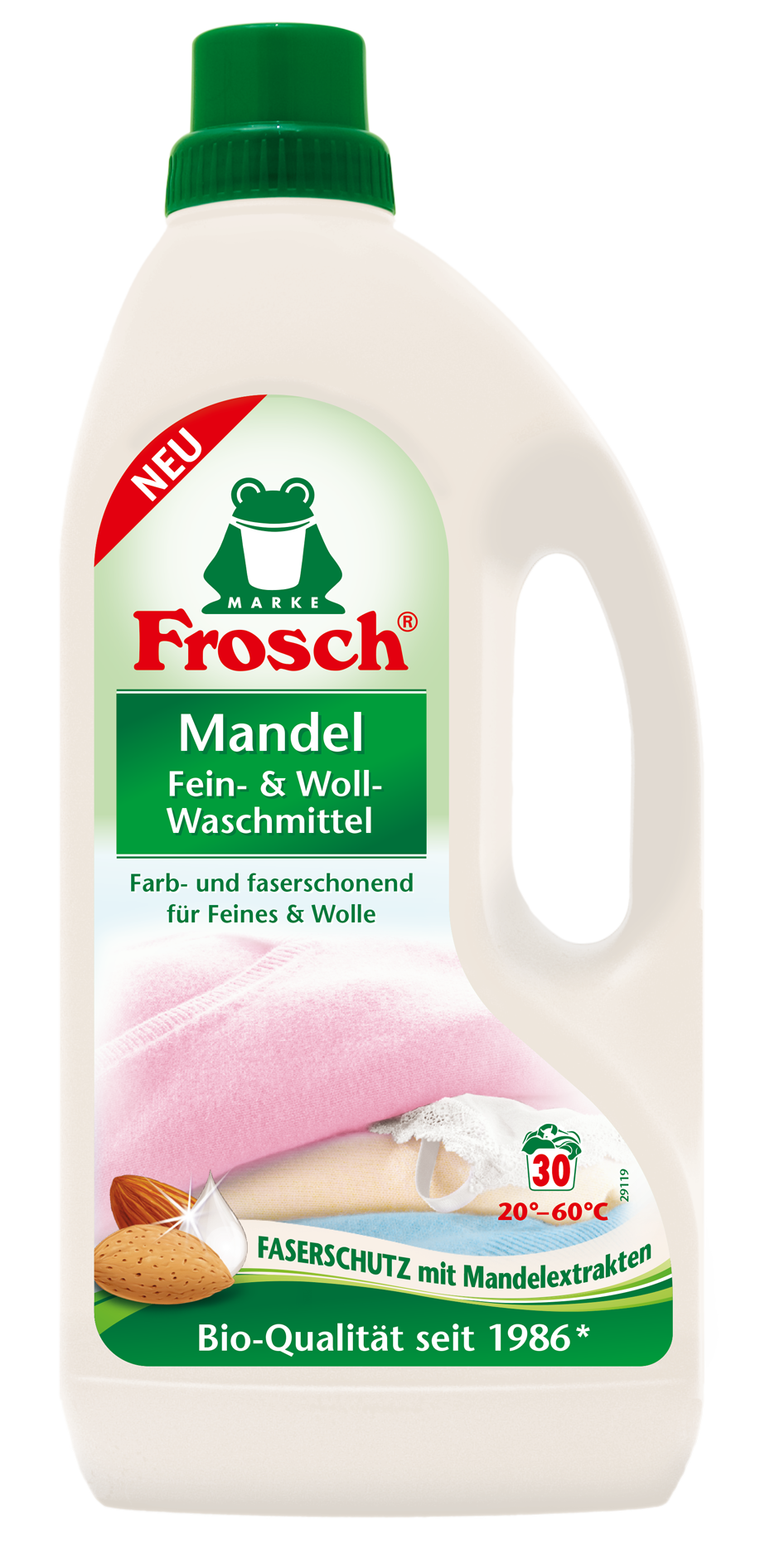 Frosch EKO prací gel na vlnu a jemné prádlo mandle