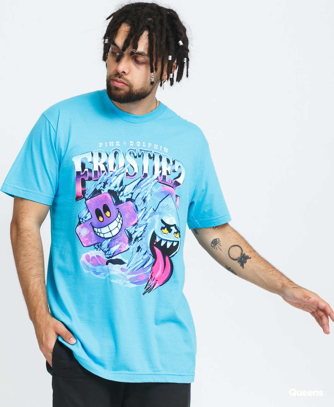 Pink Dolphin Pink + Frostiez Icicles Tee modré M