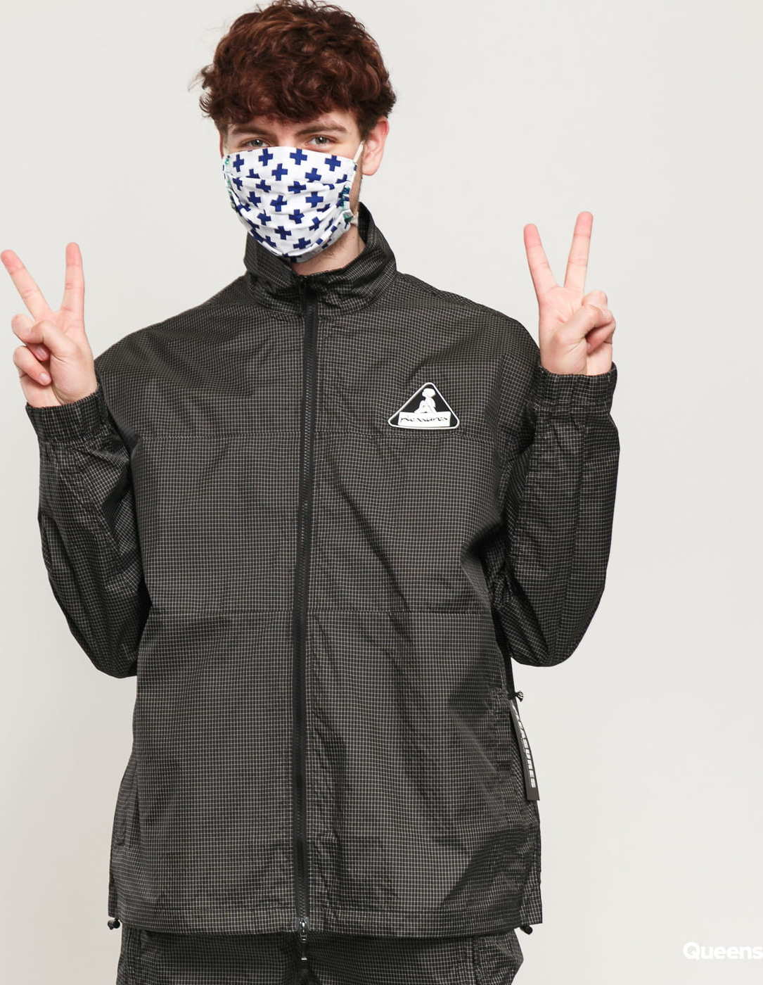 PLEASURES Brick Tech Track Jacket černá / bílá S