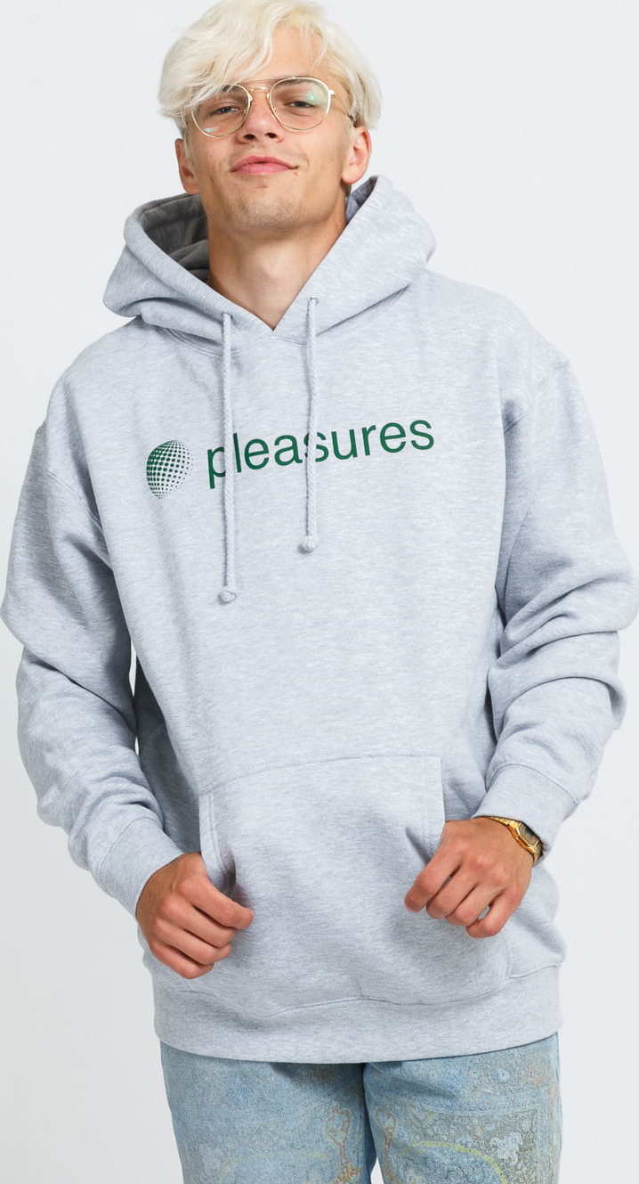 PLEASURES Communication Hoody melange šedá XL