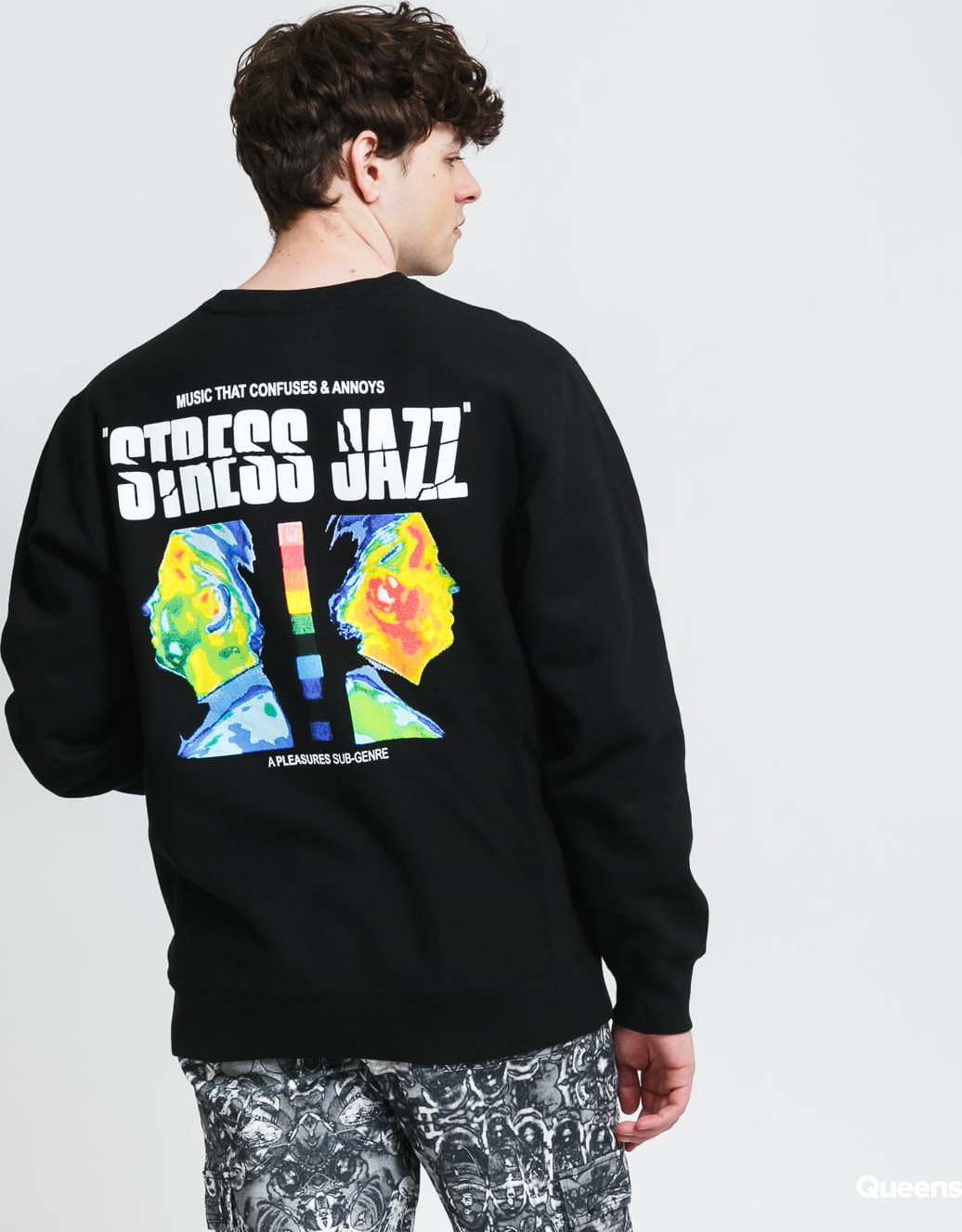 PLEASURES Stress Jazz Premium Crewneck černá L