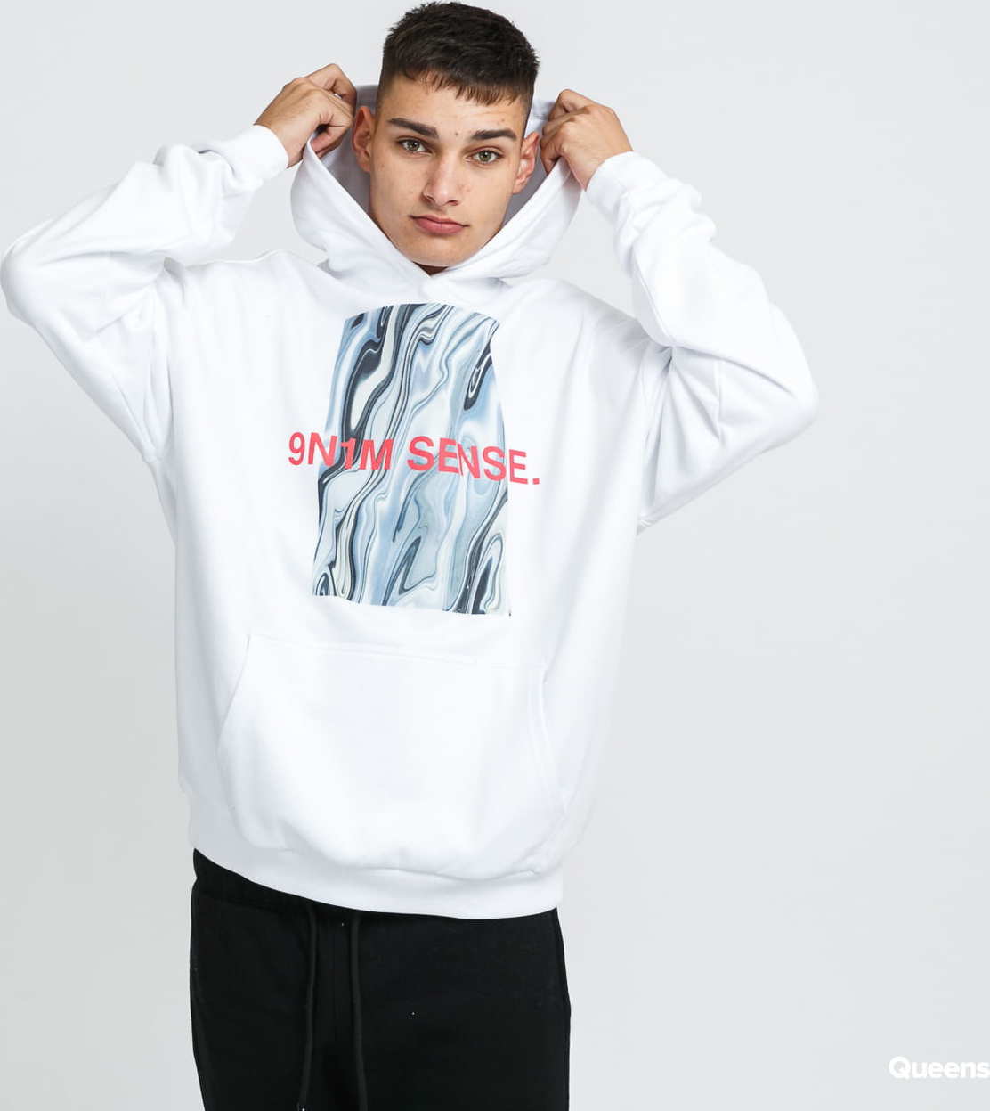 9N1M SENSE. Chrome Hoodie bílá M