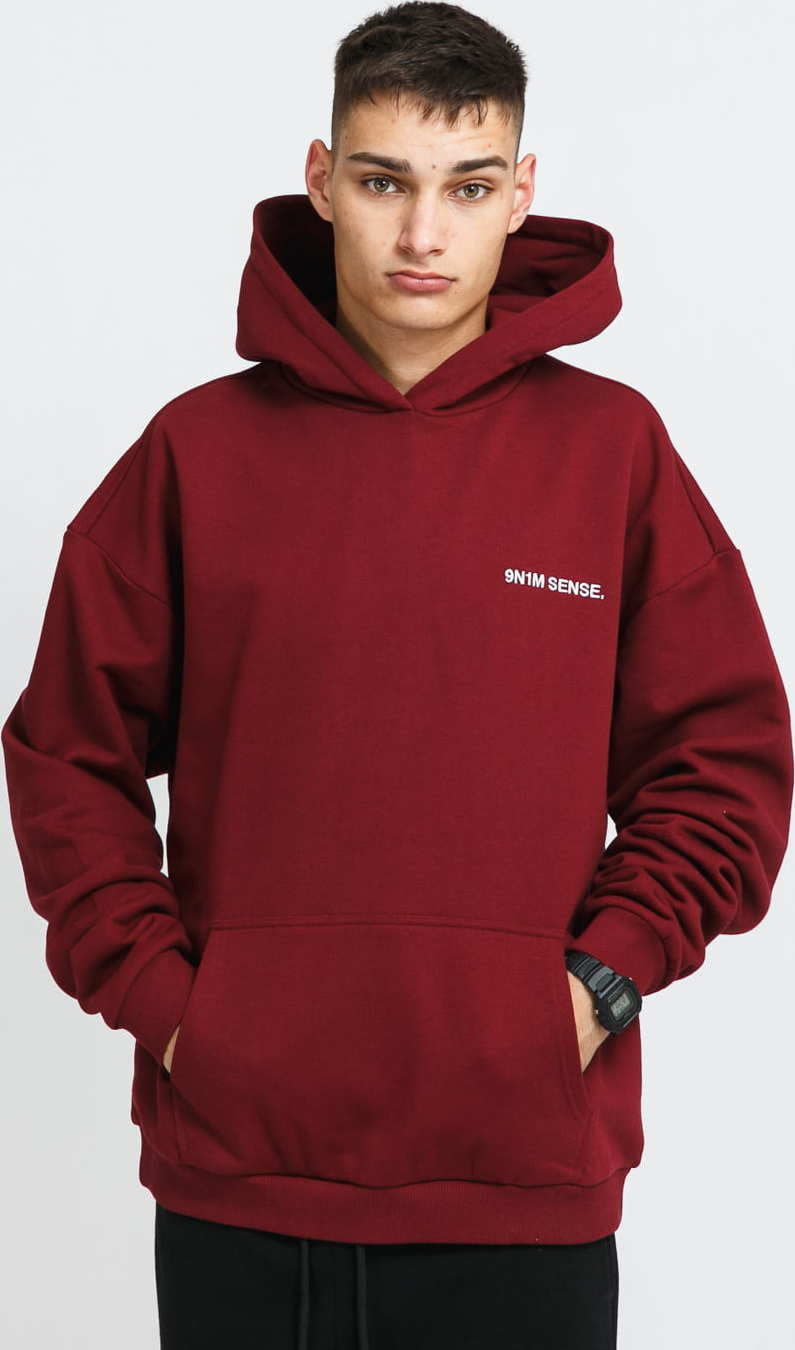 9N1M SENSE. Logo Hoodie vínová XL