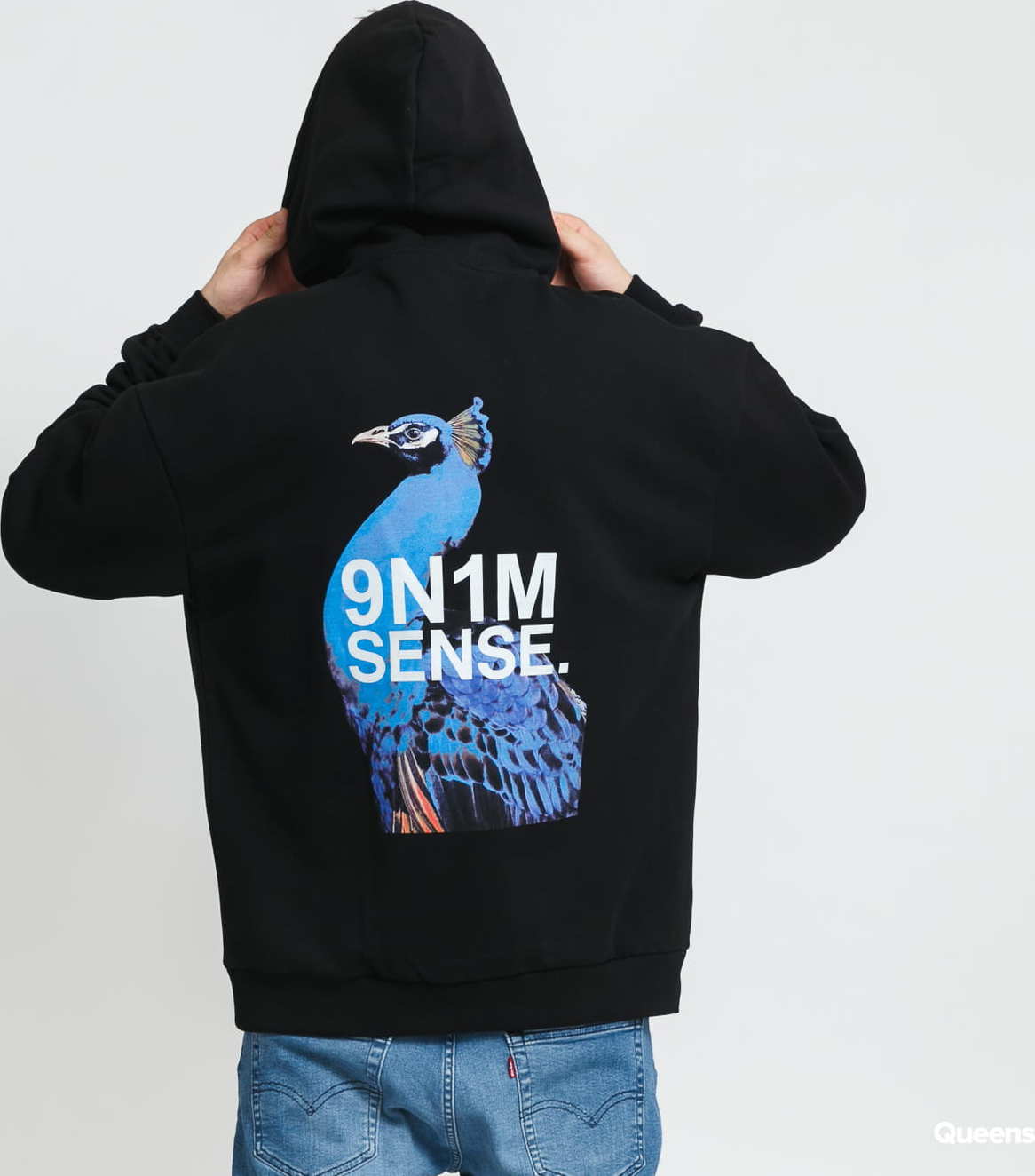 9N1M SENSE. Side Peacock Hoodie černá L