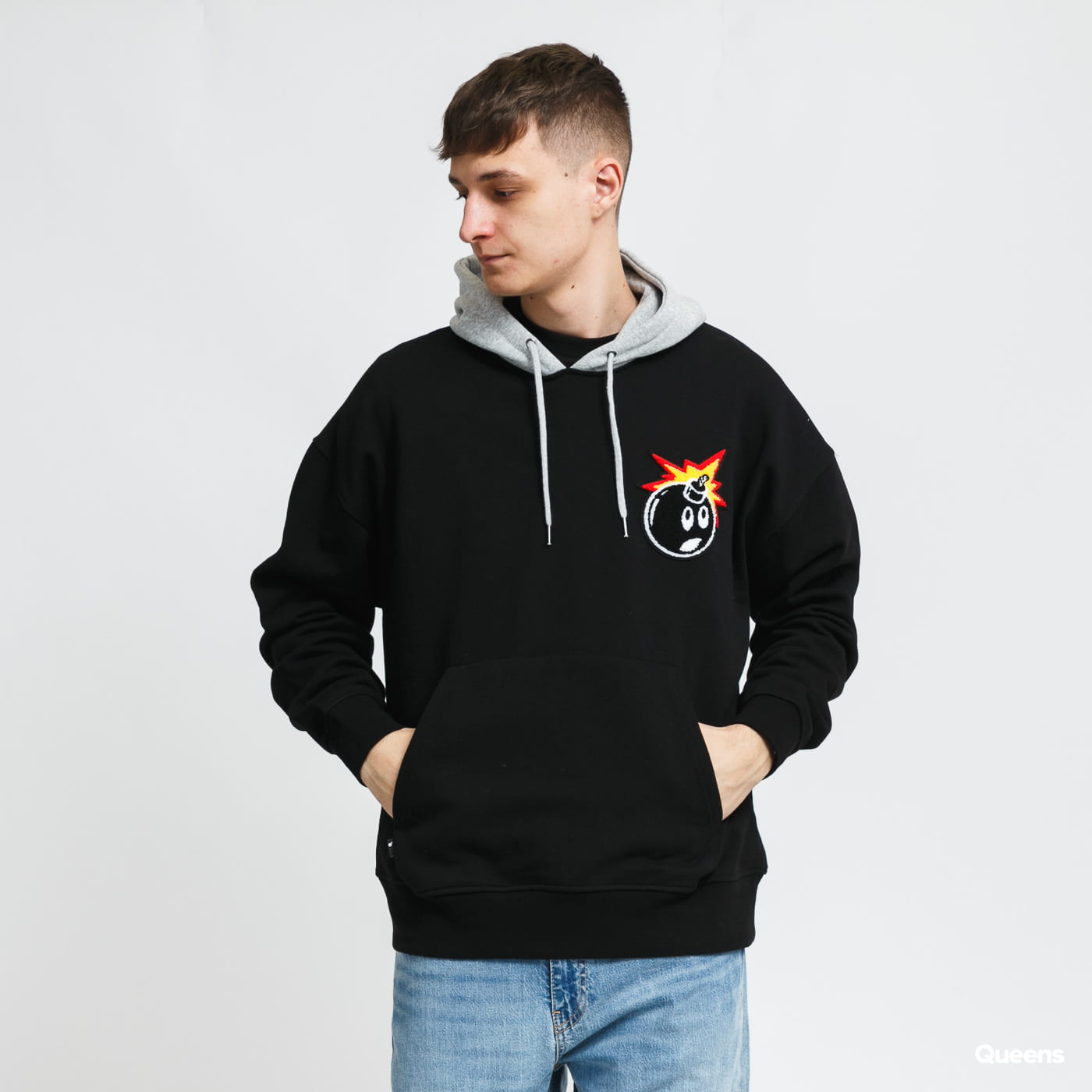 The Hundreds Campus Pullover černá / melange šedá XL