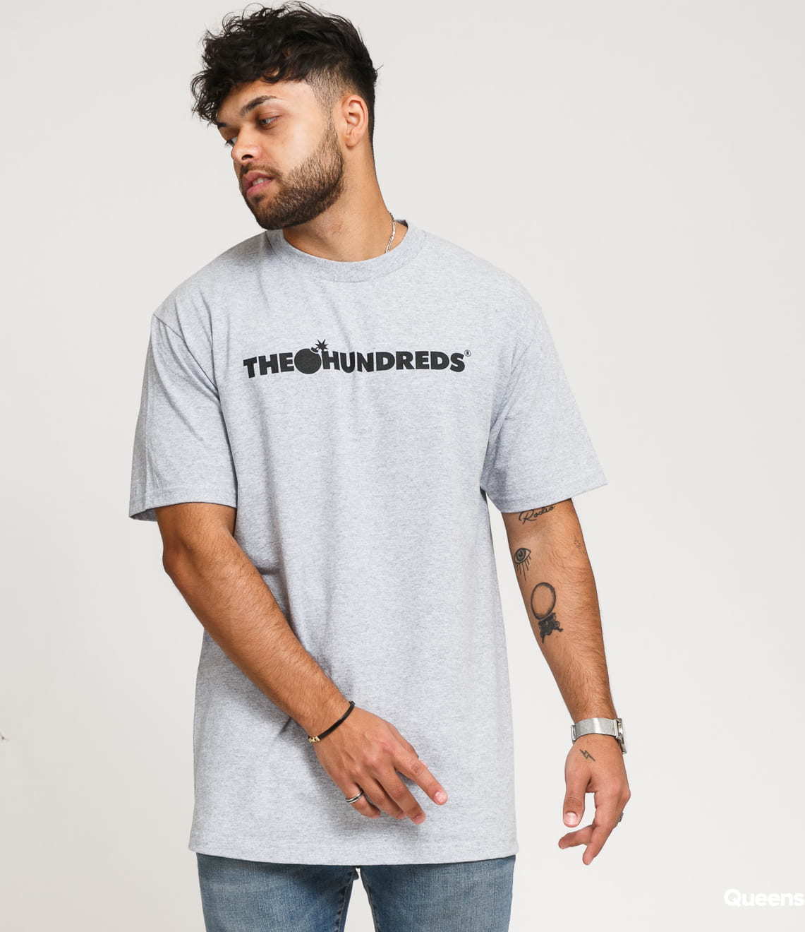 The Hundreds Forever Bar Logo T-Shirt melange šedé M
