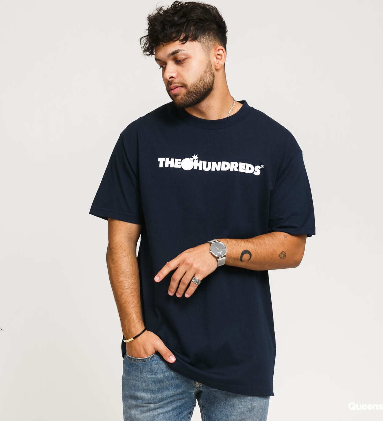 The Hundreds Forever Bar Logo T-Shirt navy XL