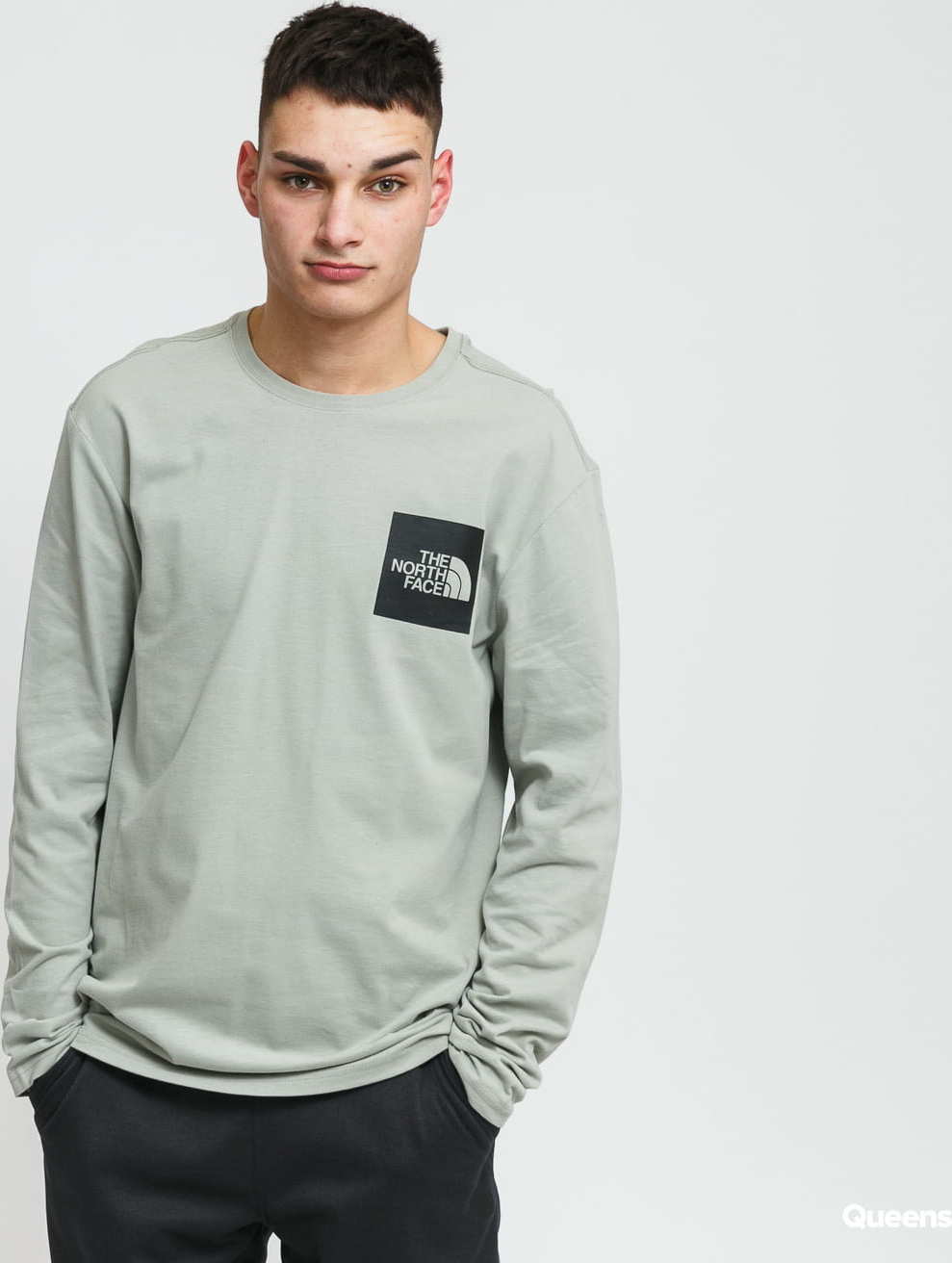 The North Face M LS Fine Tee světle olivové M