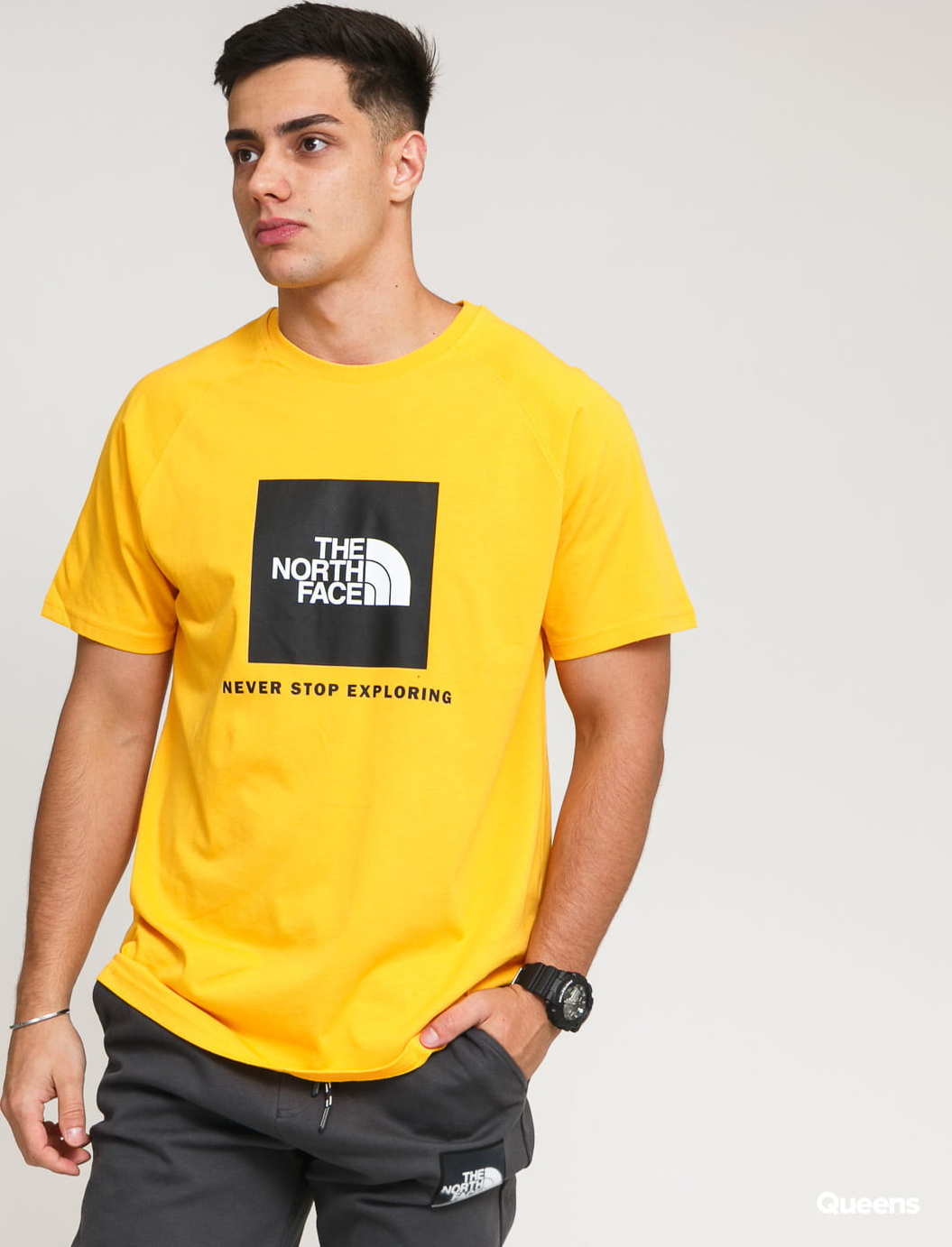The North Face M SS Raglan Red Box Tee žluté S