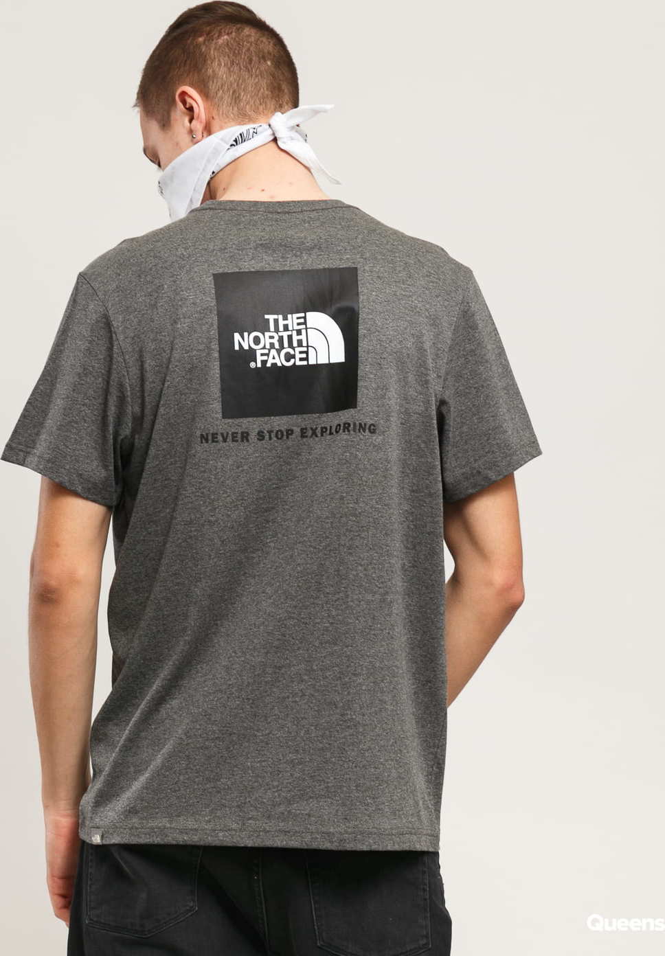 The North Face M SS Red Box Tee tmavě melange šedé XL