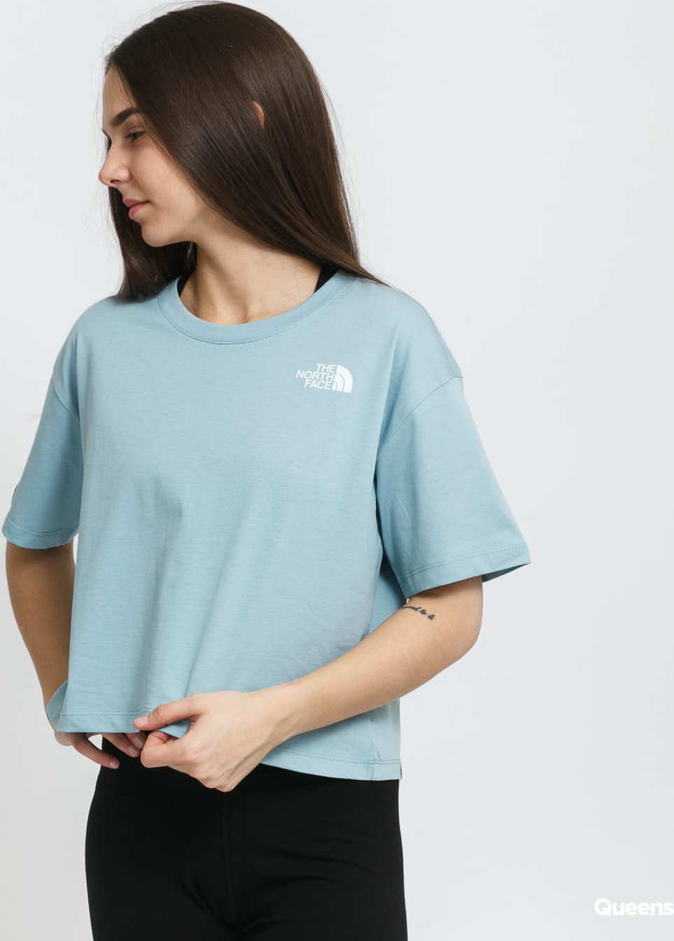 The North Face W Cropped Simple Dome Tee modré M