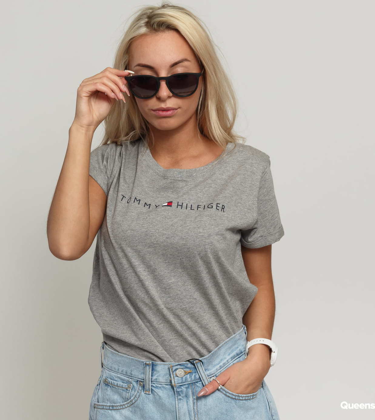 Tommy Hilfiger RN Tee SS Logo melange šedé L