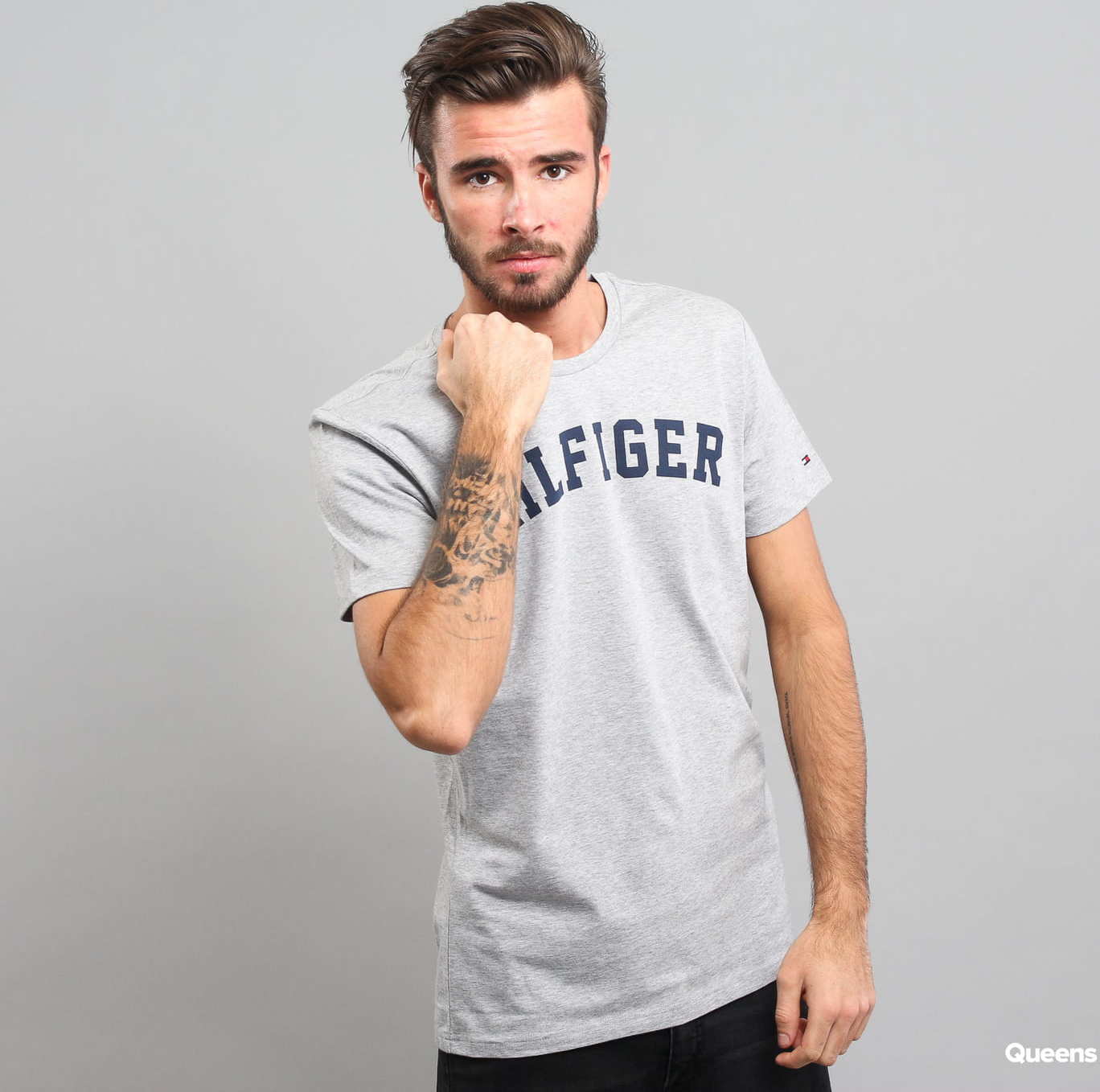 Tommy Hilfiger SS Tee Logo C/O melange šedé XL