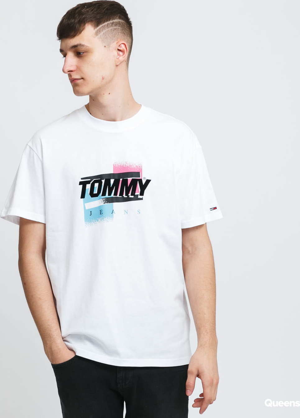 TOMMY JEANS M Faded Color Graphic Tee bílé XL