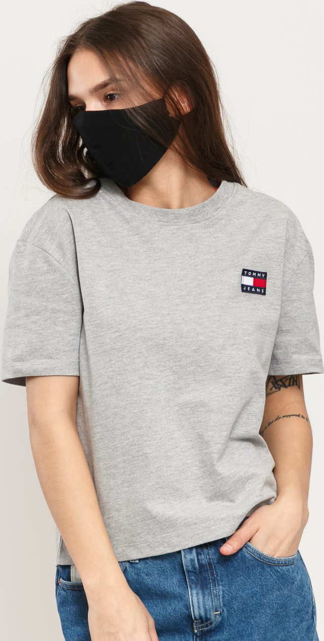 TOMMY JEANS W Tommy Badge Tee melange šedé L