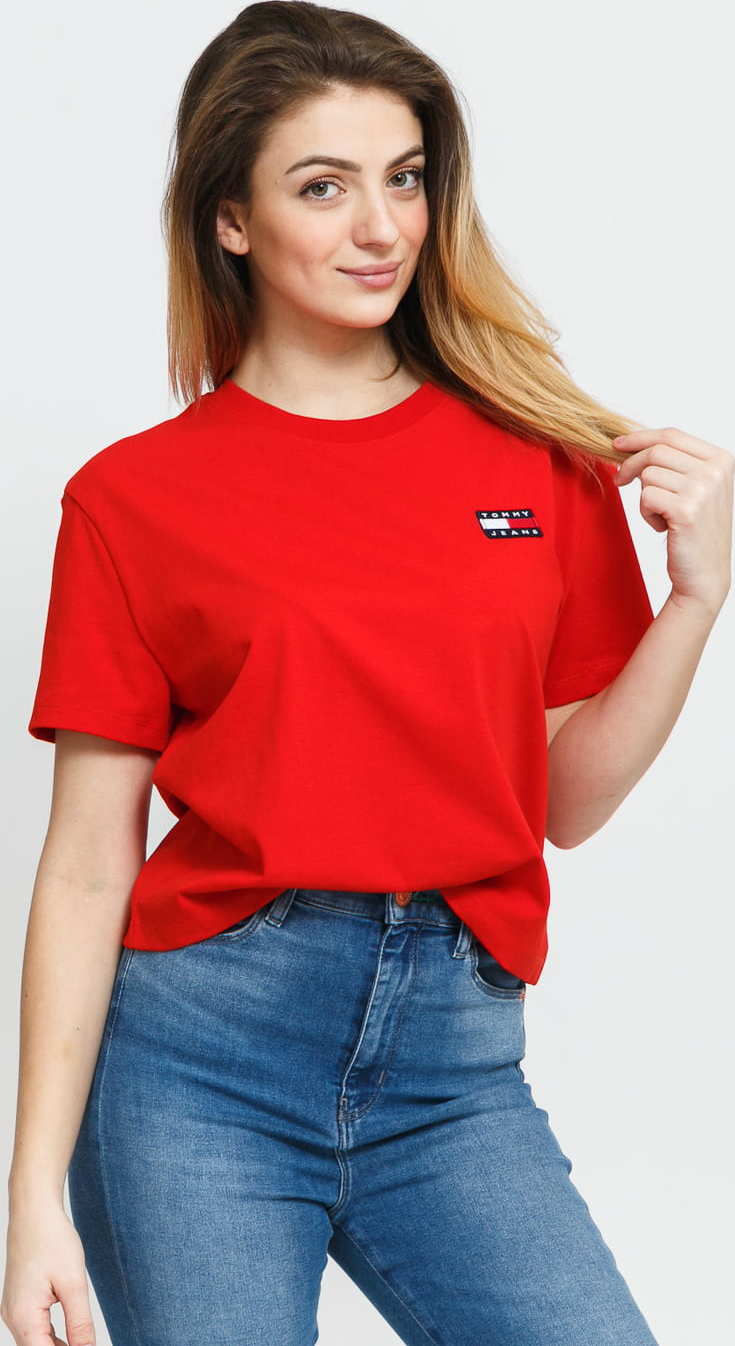TOMMY JEANS W Tommy Badge Tee červené L