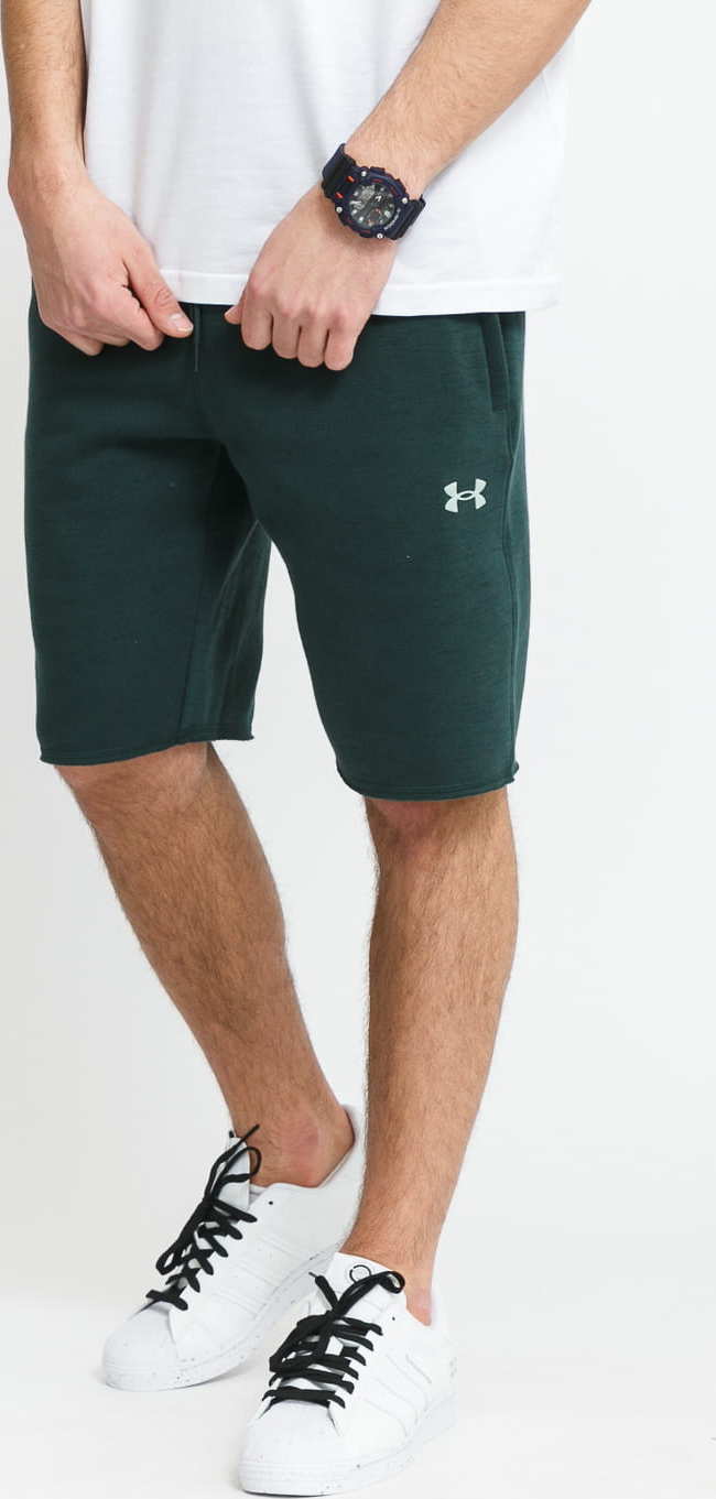 Under Armour Project Rock CC Fleece Short tmavě zelené XXL