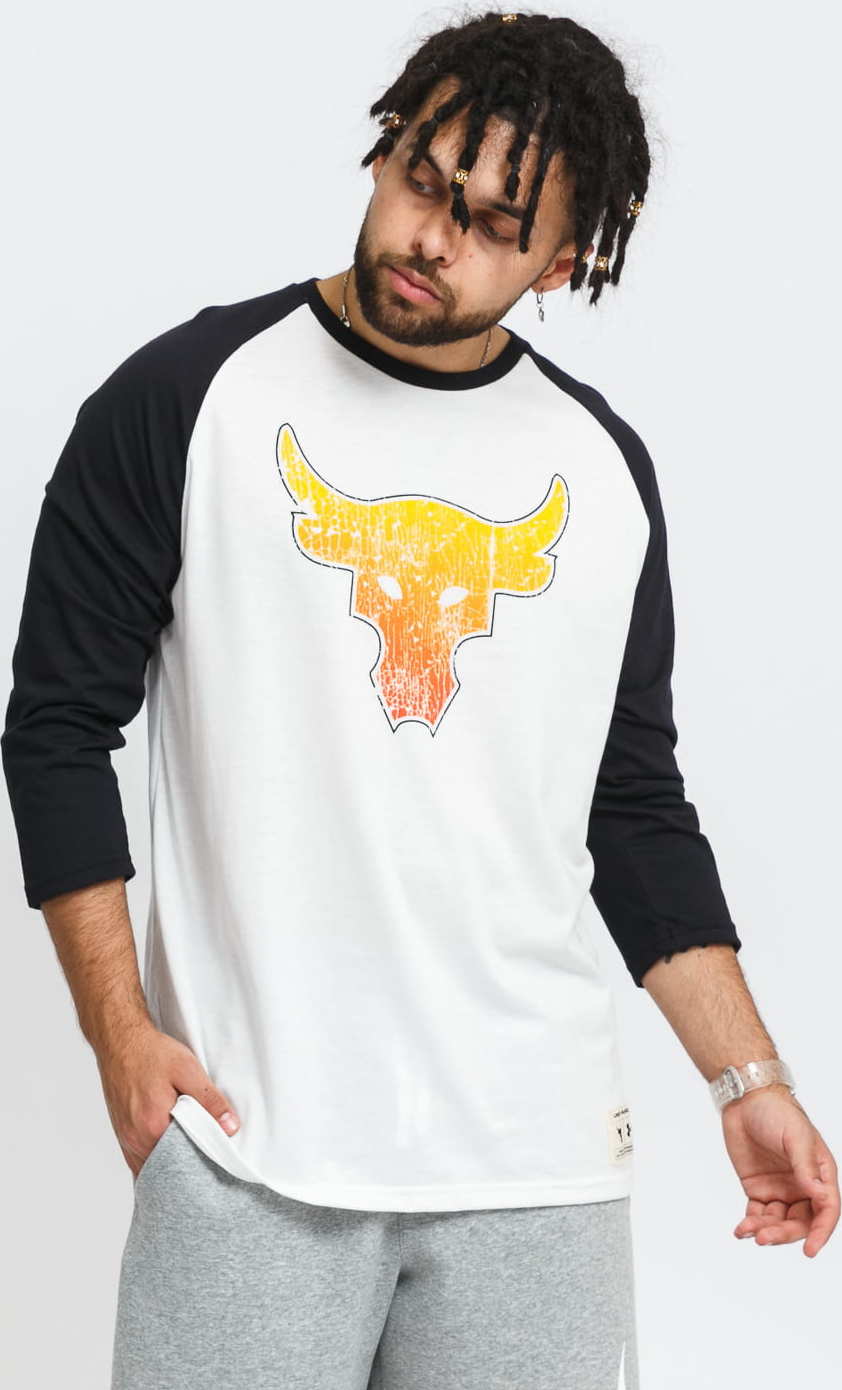 Under Armour Project Rock Iron 3/4 Sleeve Tee bílé / černé XXL