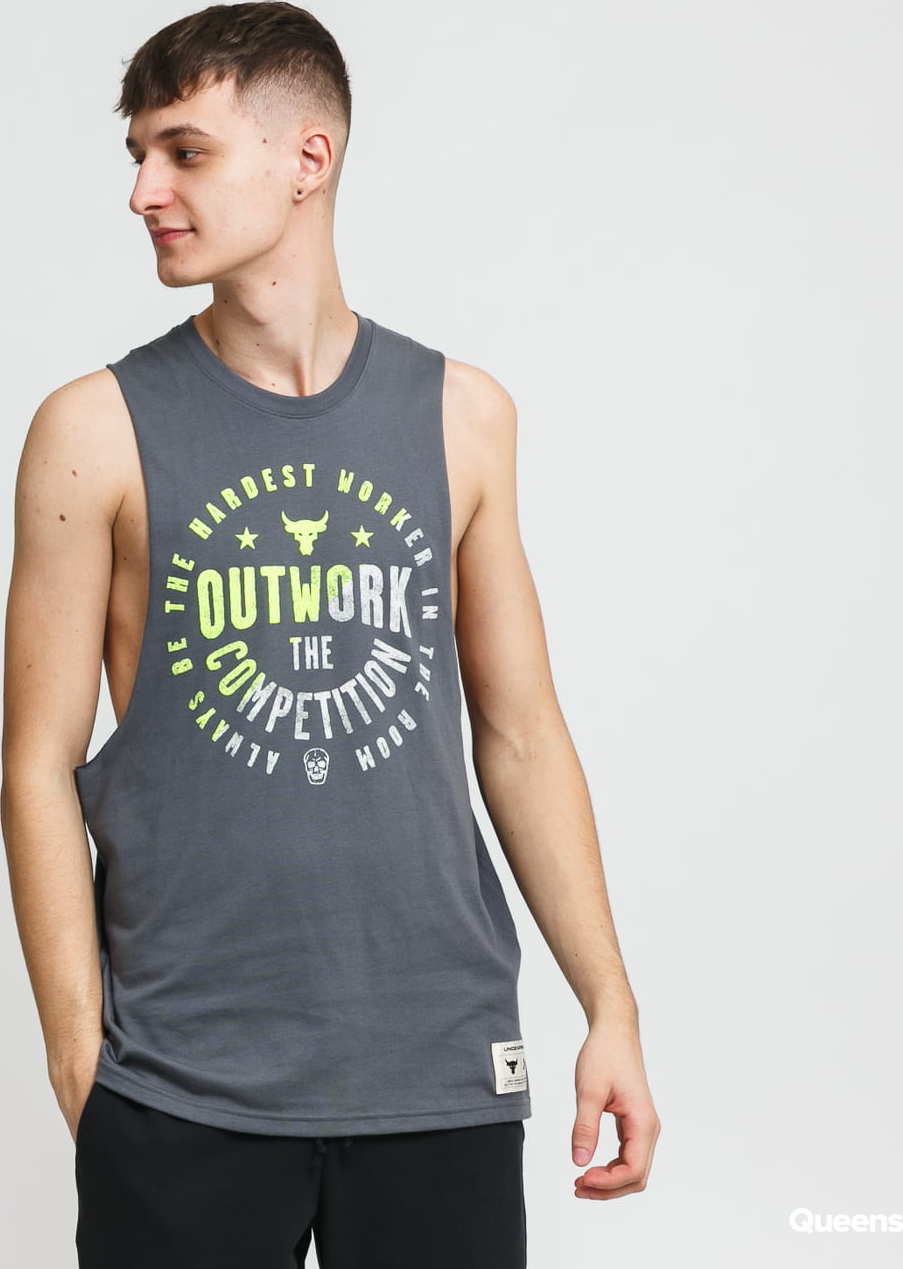 Under Armour Project Rock Outwork Tank tmavě šedé XXL