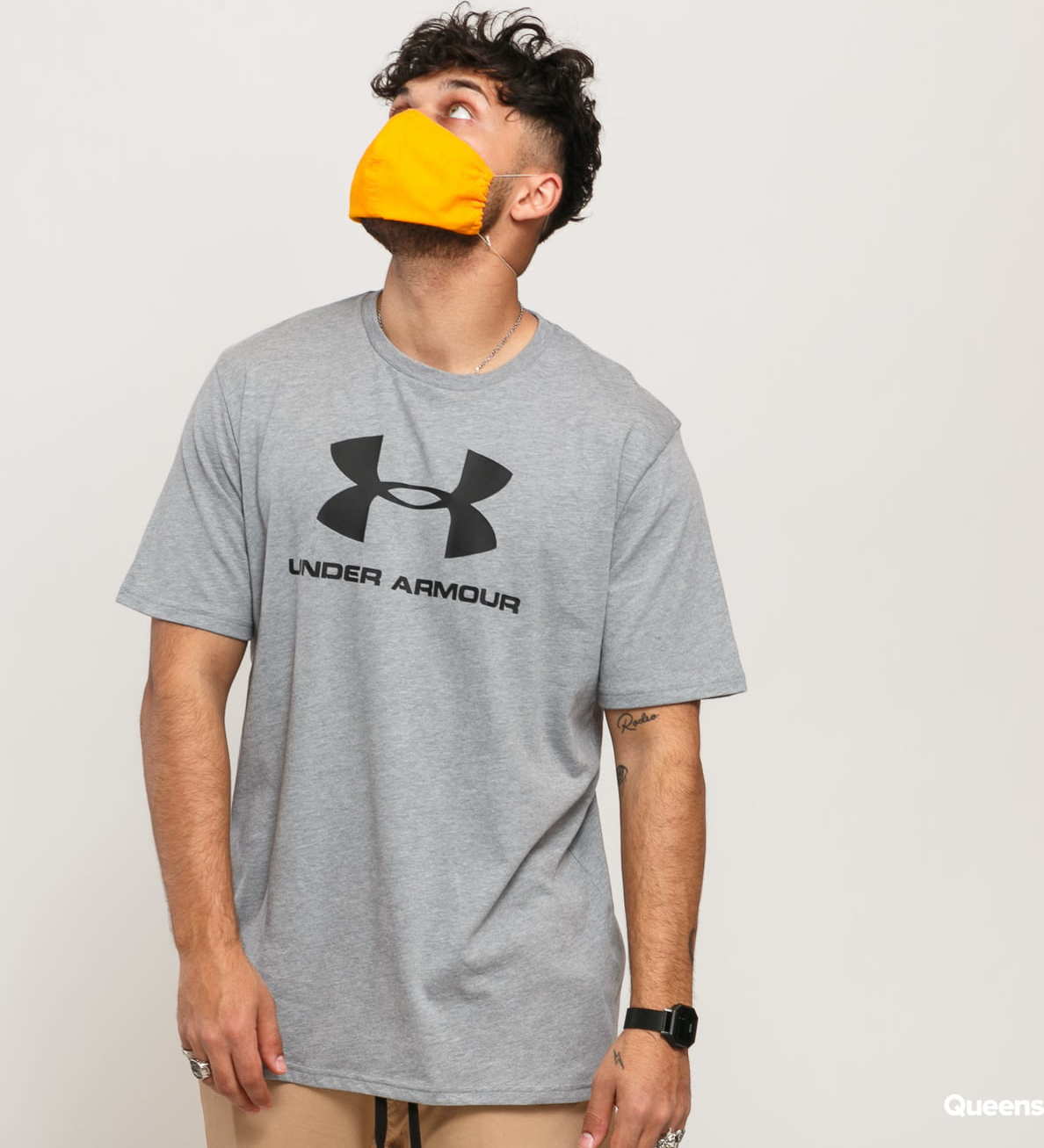 Under Armour Sportstyle Logo SS Tee melange šedé XXL