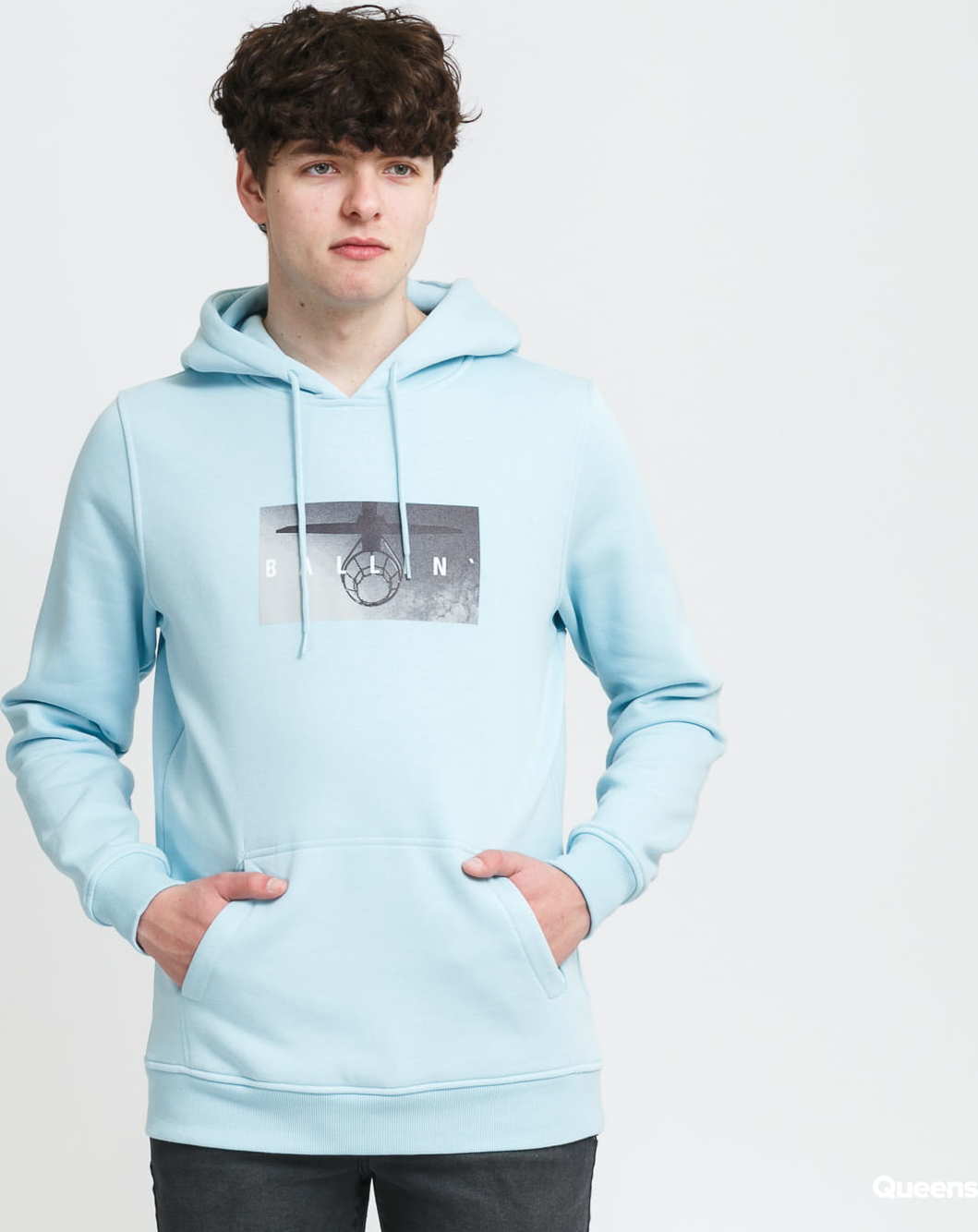 Urban Classics Ballin Hoody světle modrá XXL