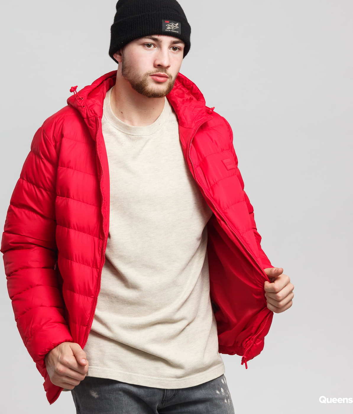 Urban Classics Basic Bubble Jacket červená XL