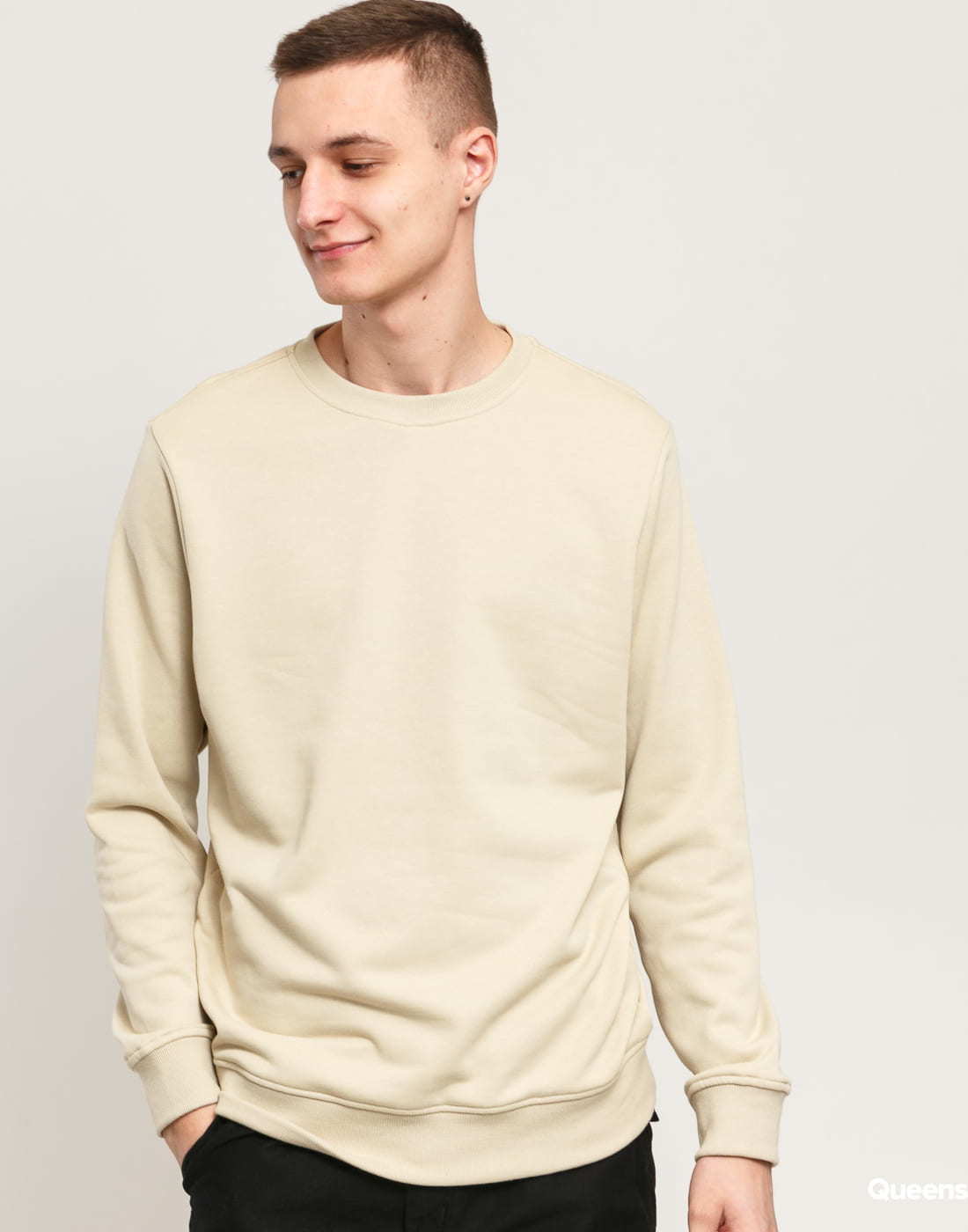 Urban Classics Basic Terry Crew béžová S