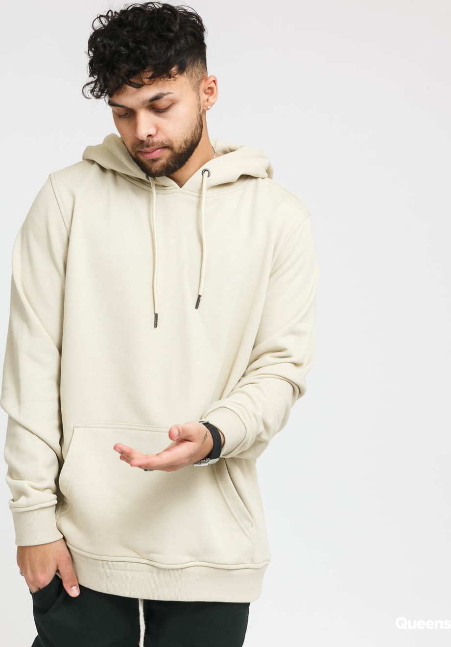 Urban Classics Basic Terry Hoodie běžová XXL