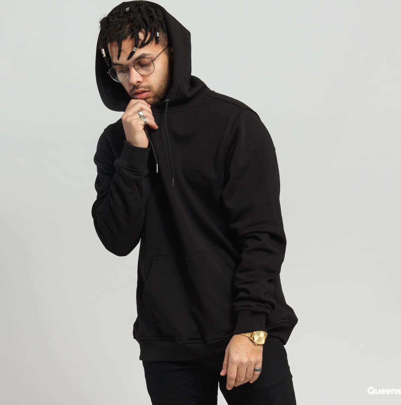 Urban Classics Basic Terry Hoody černá 3XL