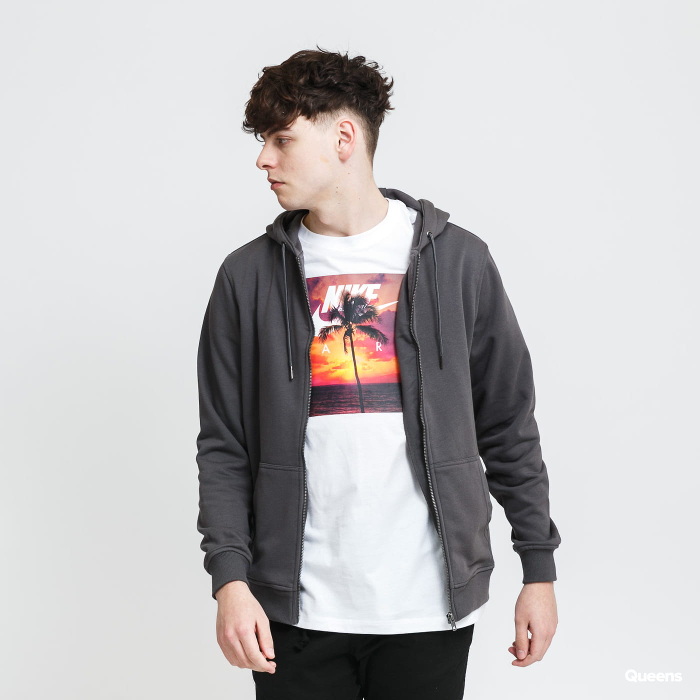 Urban Classics Basic Terry Zip Hoody tmavě šedá 3XL