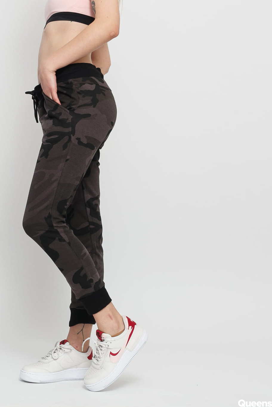Urban Classics Ladies Camo Terry Pants camo tmavě šedé XL