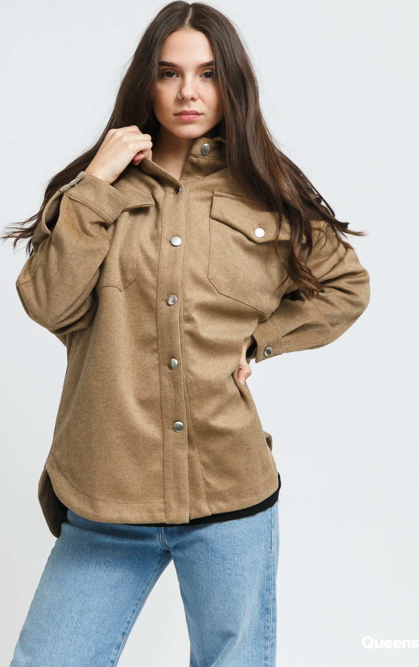 Urban Classics Ladies Classic Overshirt melange béžová M