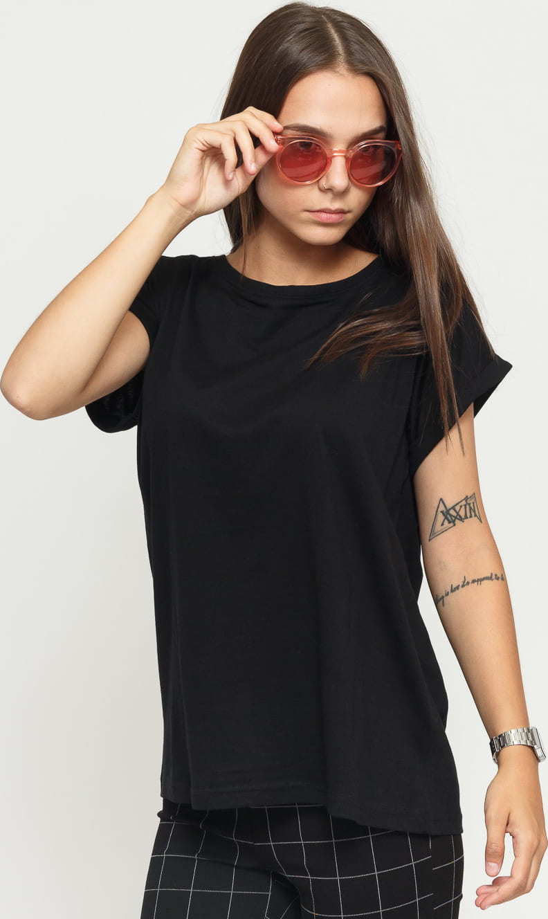 Urban Classics Ladies Organic Extended Shoulder Tee černé XL