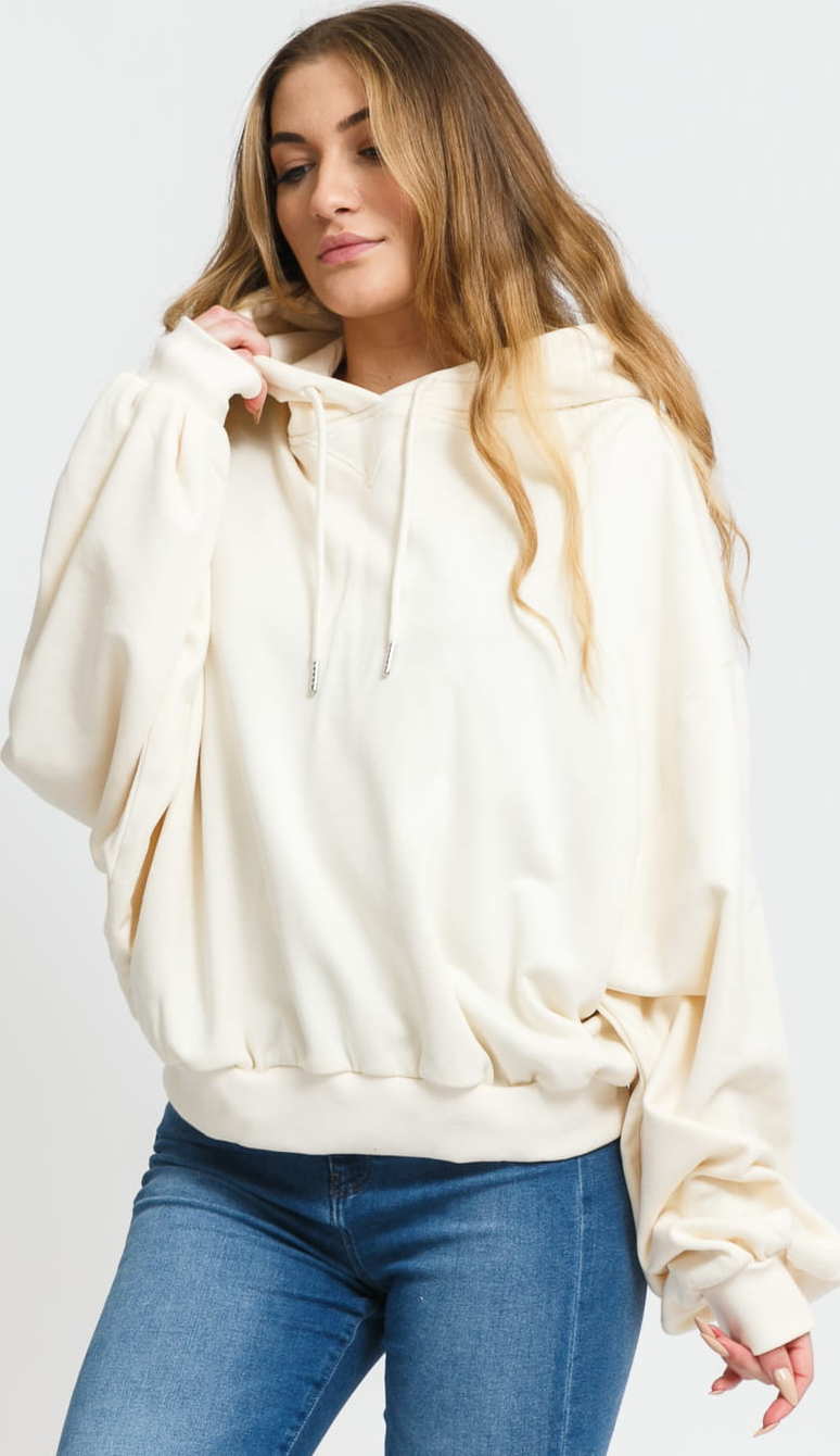Urban Classics Ladies Organic Oversized Terry Hoody krémová M-L