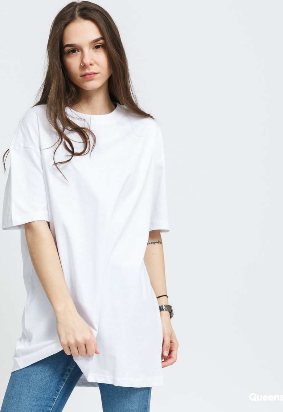 Urban Classics Ladies Oversized Boyfriend Tee bílé XL