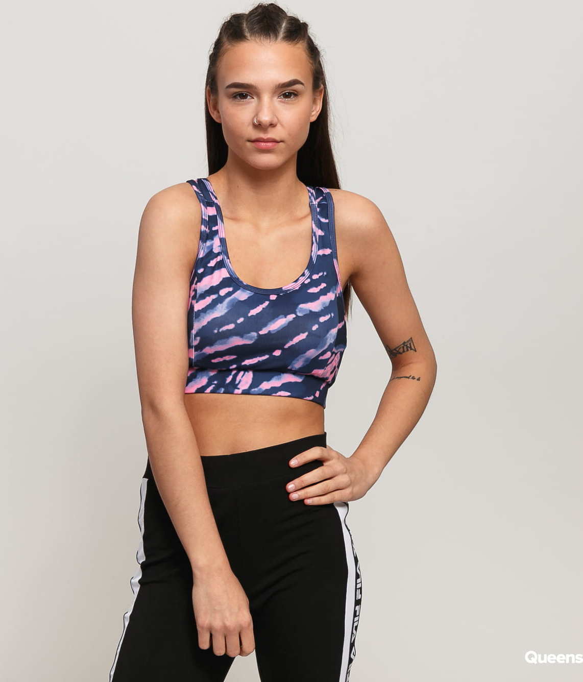 Urban Classics Ladies Tie Dye Bra navy / růžový M