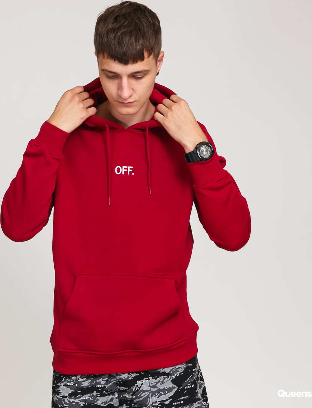 Urban Classics OFF Hoody vínová XL