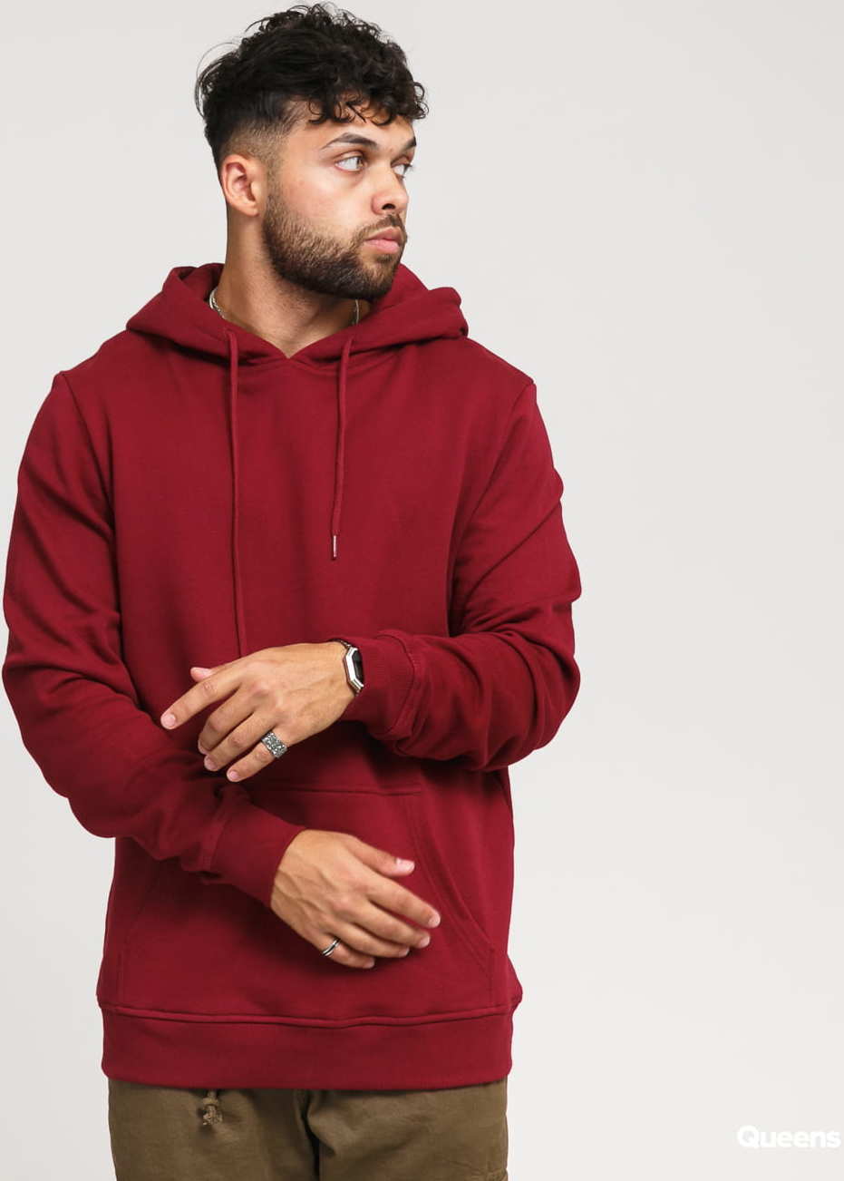 Urban Classics Organic Basic Hoody vínová L
