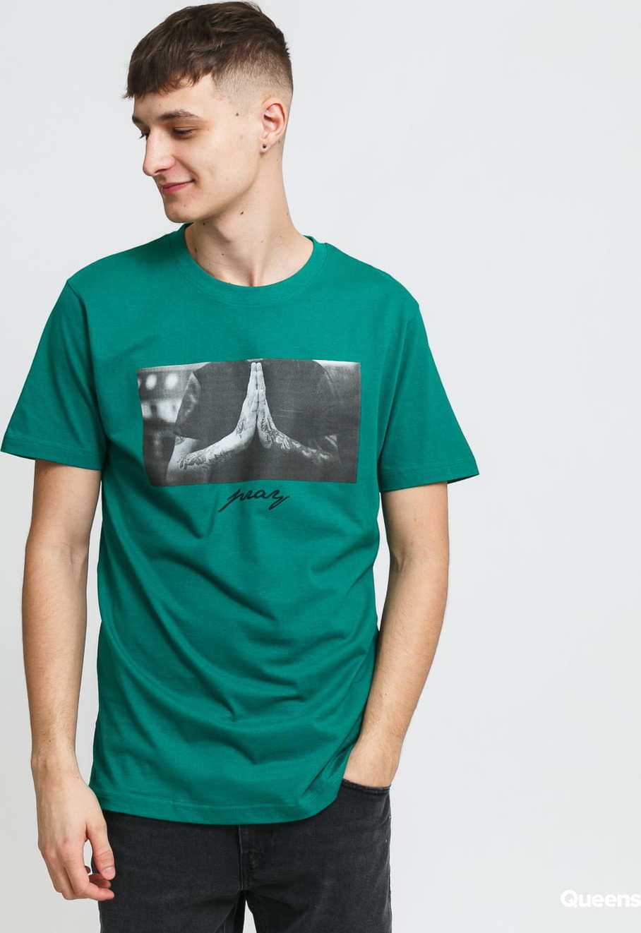 Urban Classics Pray Tee zelené XL