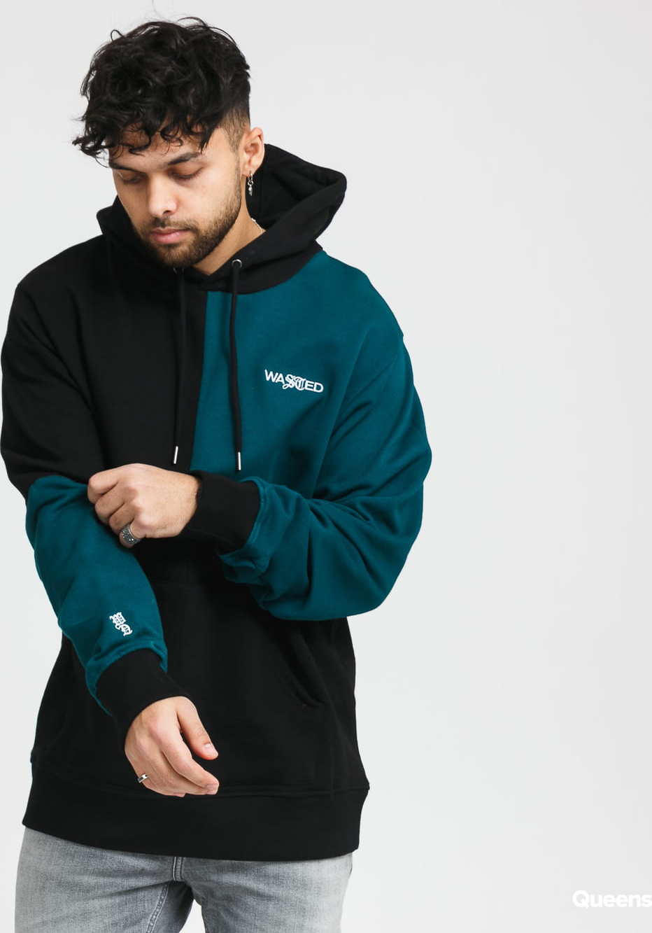 Wasted Paris Memento Hoodie černá / tmavě tyrkysová S
