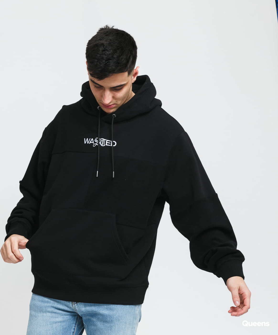 Wasted Paris Patchwork Hoodie černá XL