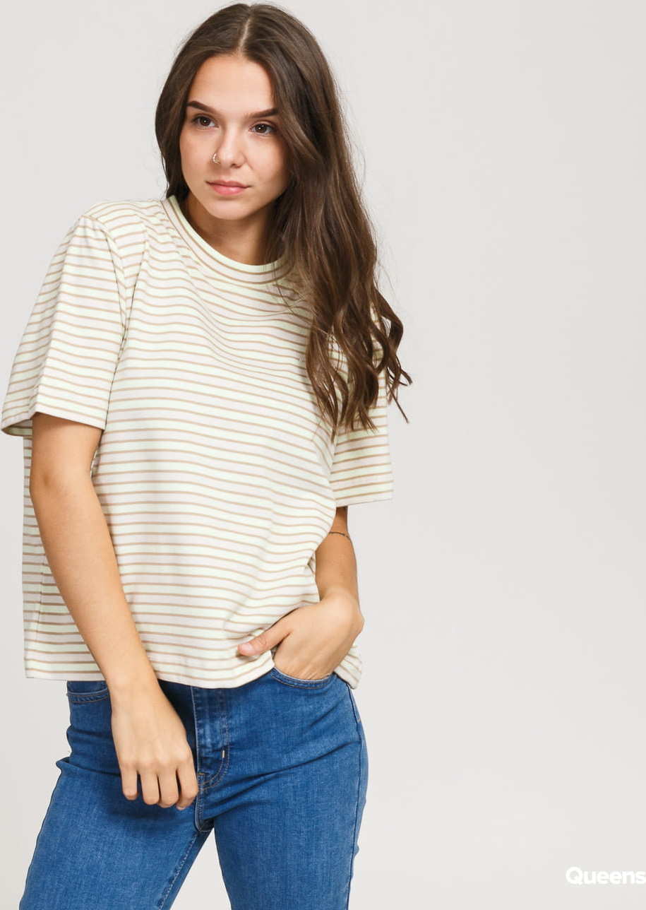WOOD WOOD Alma Tee světle béžové / světle zelené L