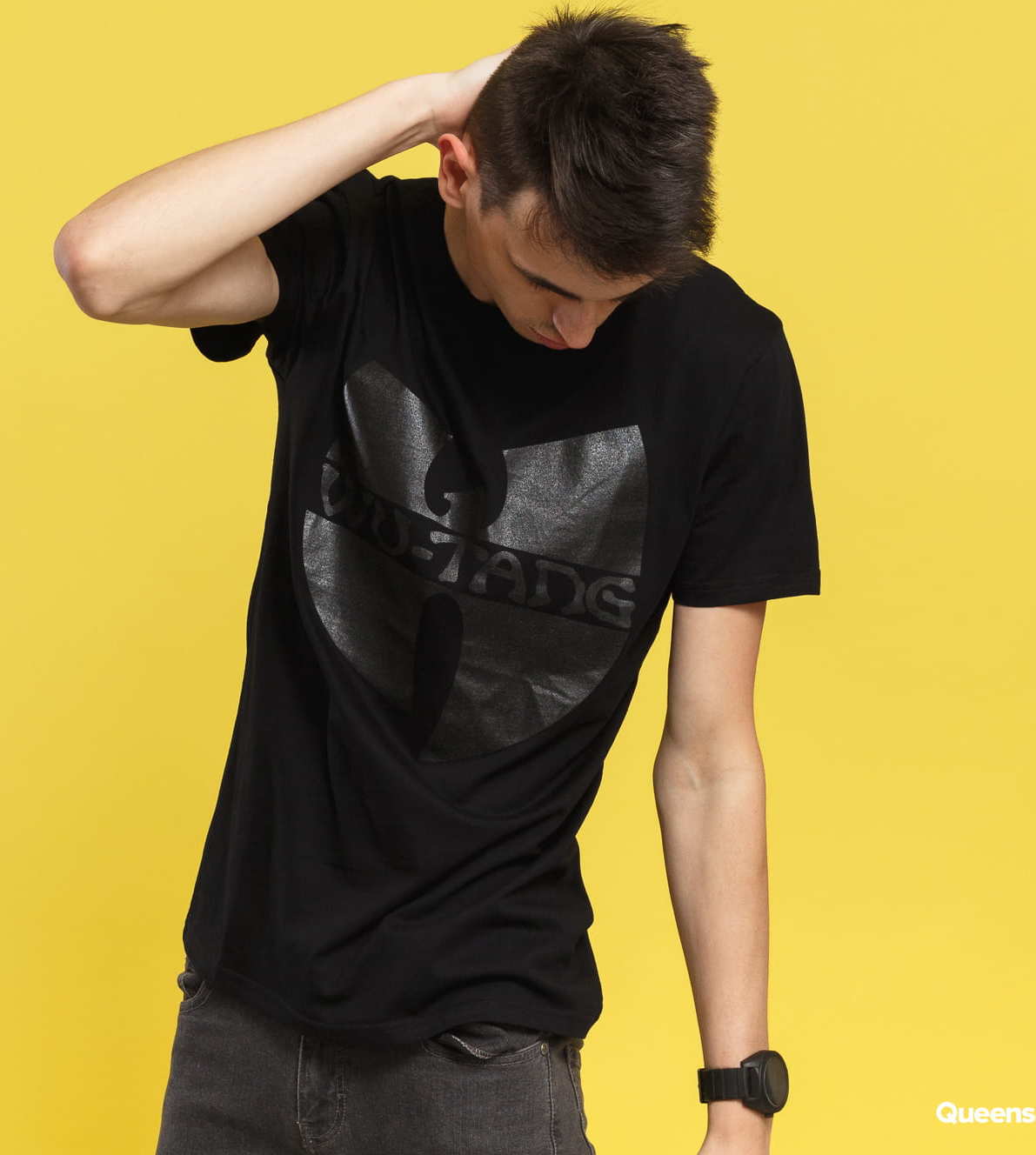 WU WEAR Black Logo T-Shirt černé XL