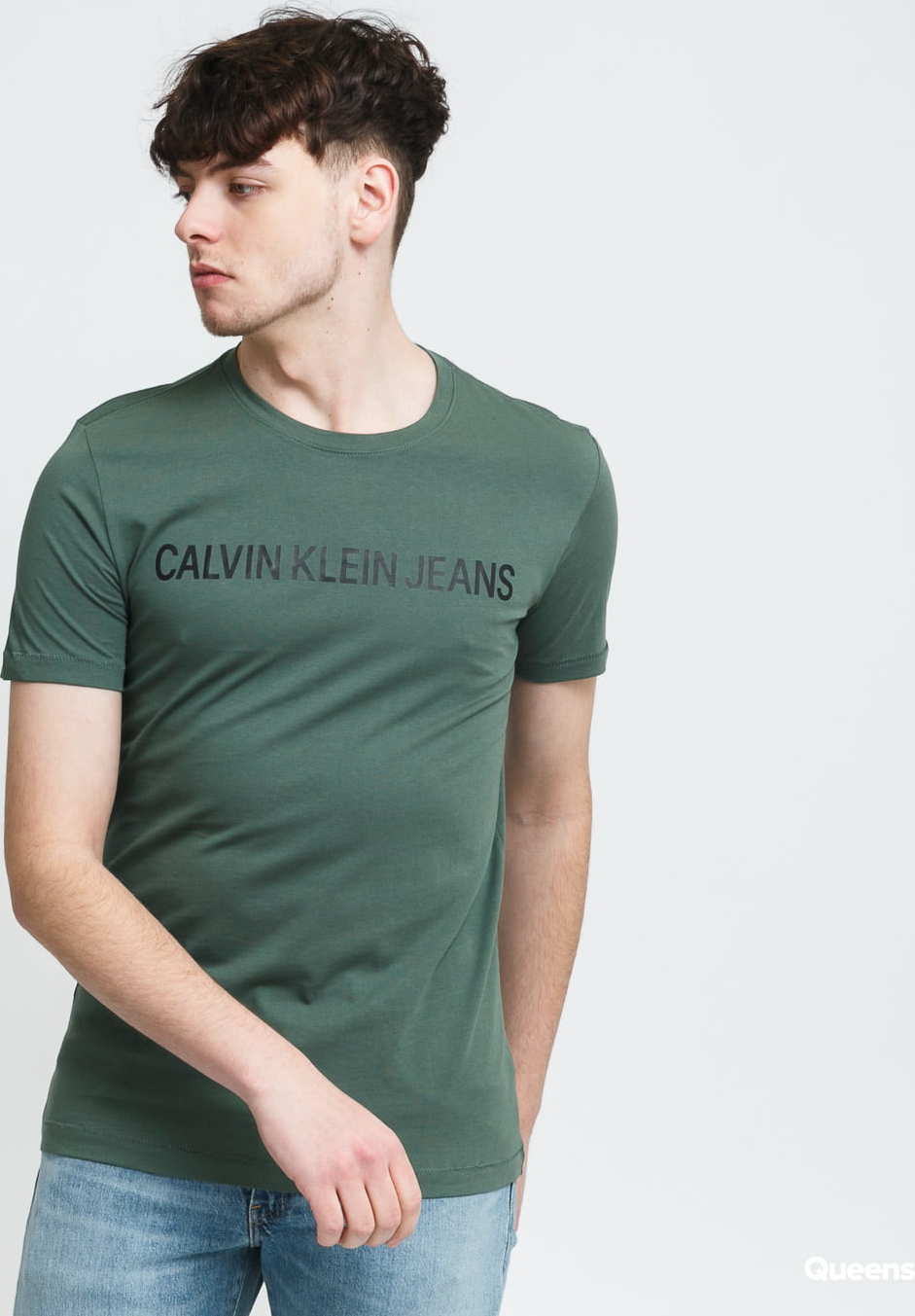 CALVIN KLEIN JEANS M Institutional Logo Tee olivové XXL