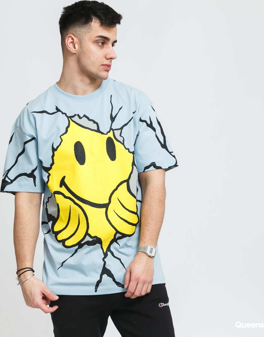 Chinatown Market Smiley Dry Wall Breaker Tee modré XL