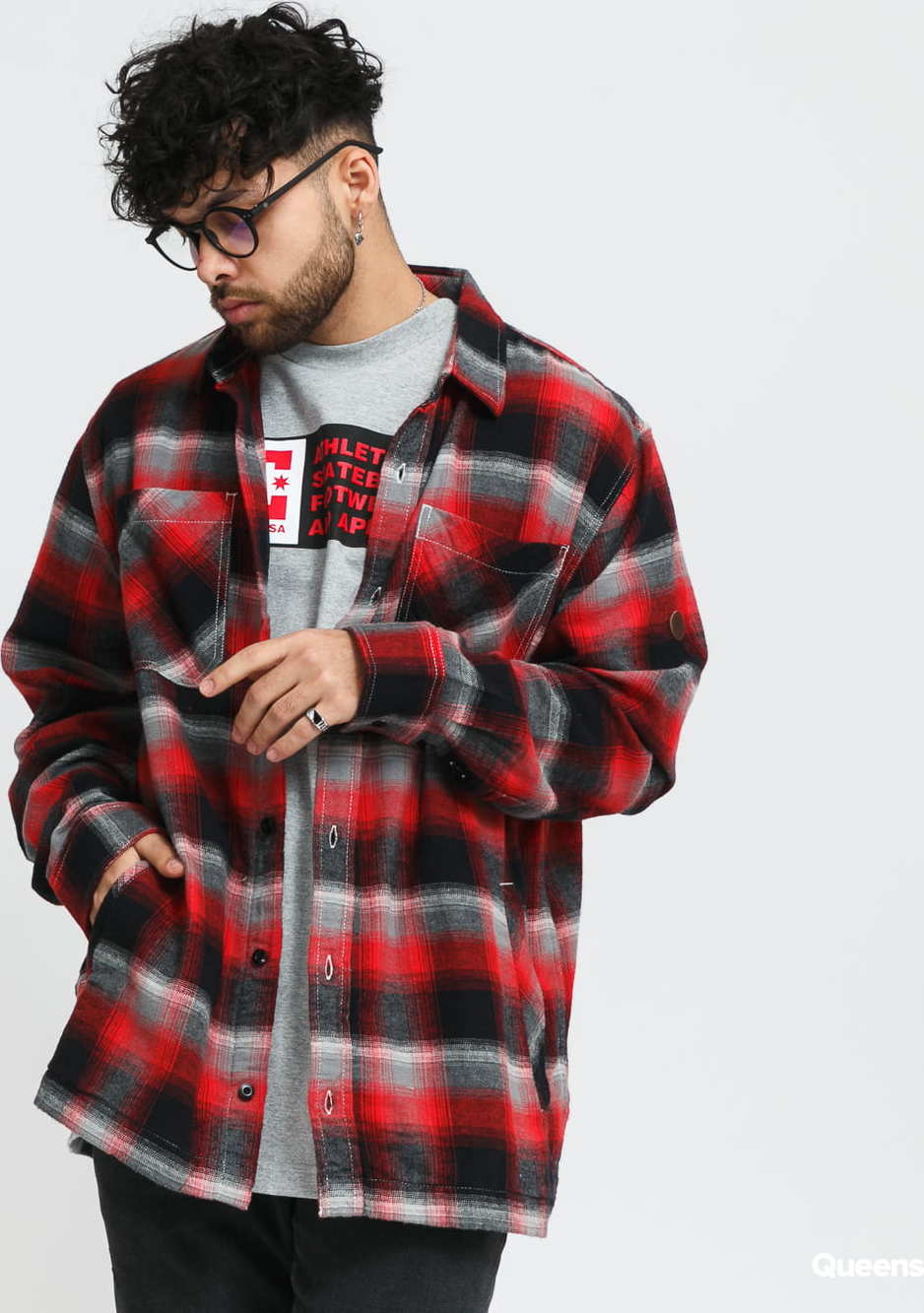 DC Norris Shacket černá / červená / šedá XL